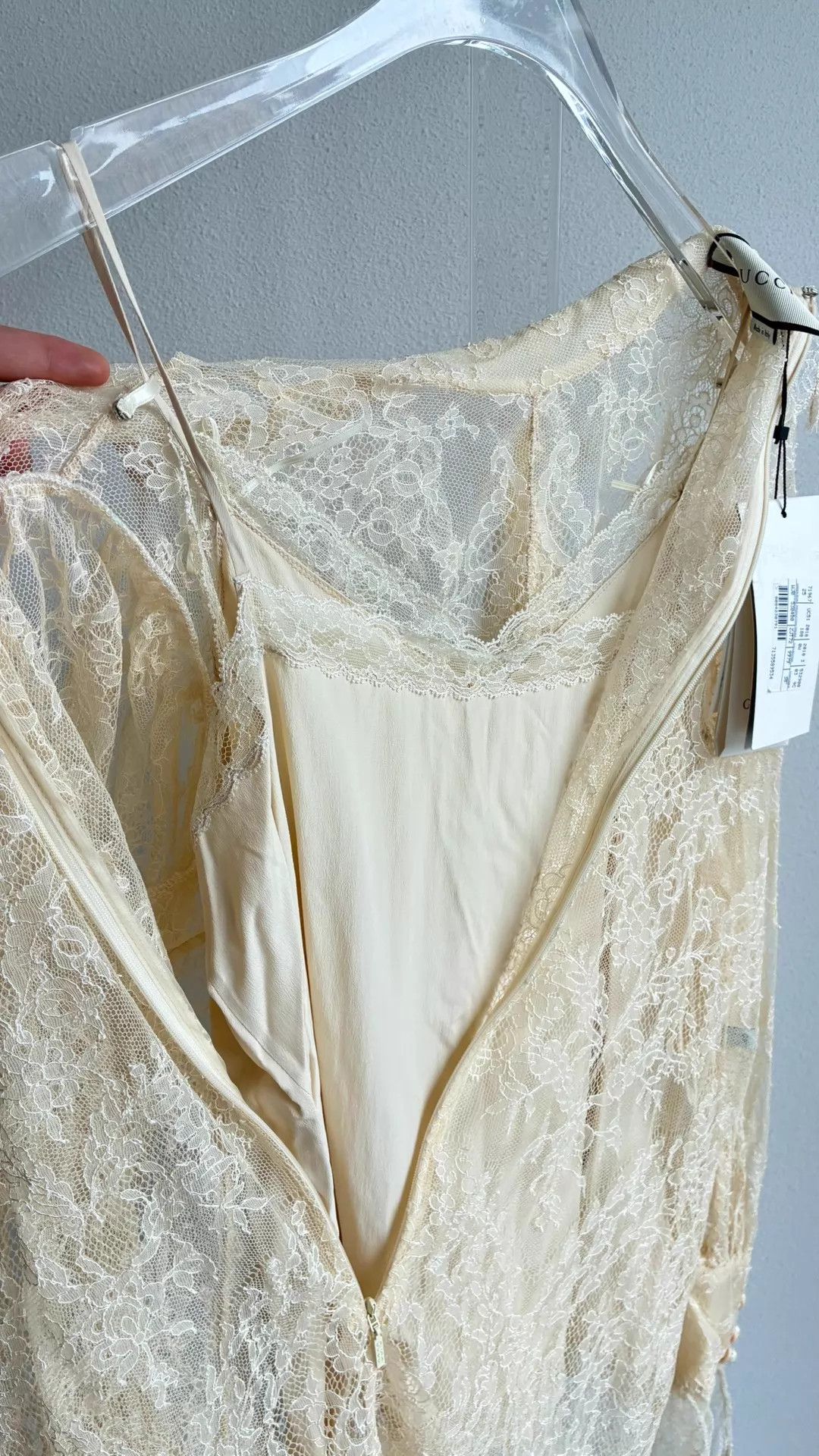 Gucci GUCCI Ivory Lace Long Sleeve Shirt 40 NWT Size S / US 4 / IT 40 - 4 Thumbnail