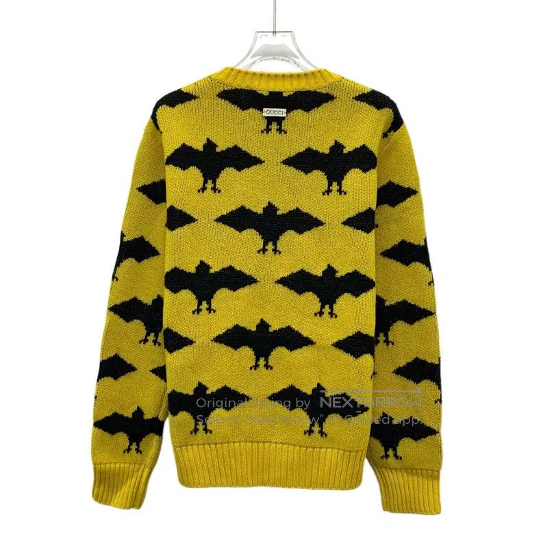 Gucci Gucci Yellow bat inlay full print wool round neck long-sle Size US S / EU 44-46 / 1 - 2 Thumbnail