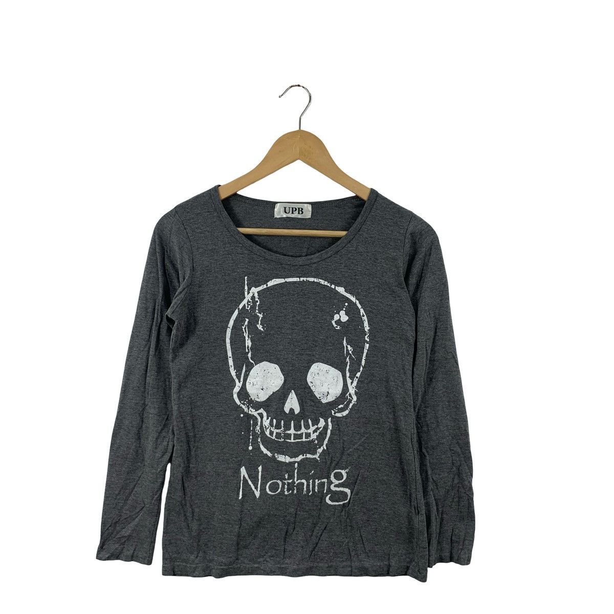 Other UPB SKULL Print Long Sleeve T-Shirt Distressed Gothic Punk Size US XS / EU 42 / 0 - 4 Thumbnail