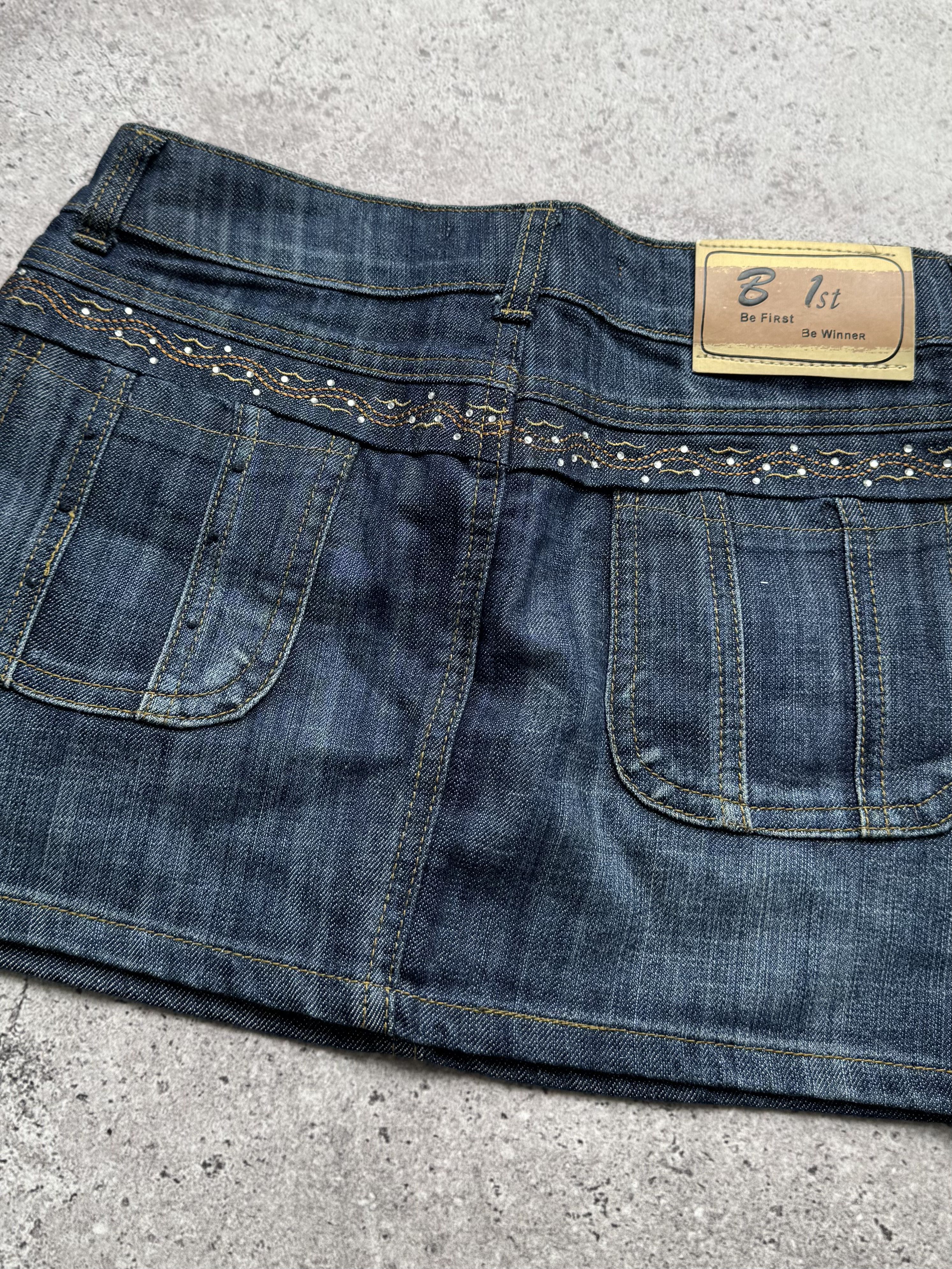 Vintage Vintage Faded Denim Mini Skirt C2(V494)(E8) Size 25" / US 0 / IT 36 - 5 Thumbnail