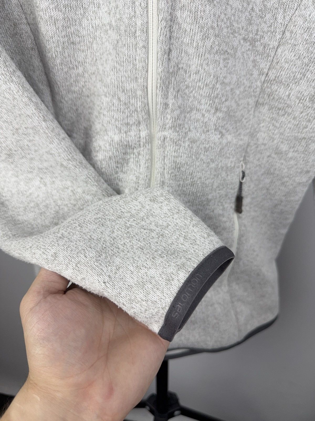 Salomon Salomon Women’s Gray Fleece Hoodie Jacket Size S Size S / US 4 / IT 40 - 3 Thumbnail