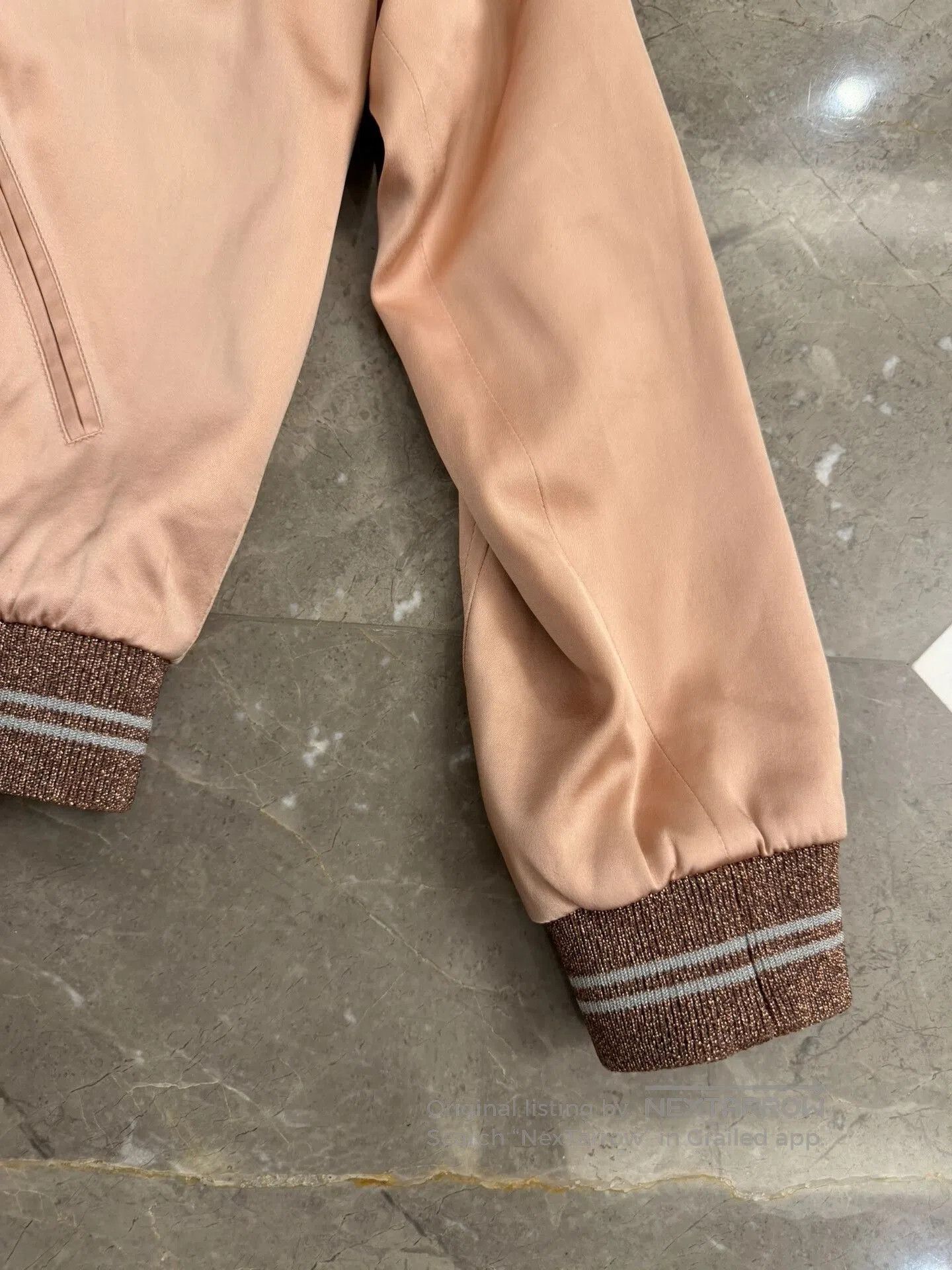 Saint Laurent Paris Pink Satin Baseball Jacket with Cloud Design. Size US S / EU 44-46 / 1 - 3 Thumbnail