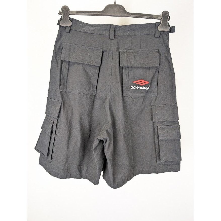 Balenciaga o1rshd1 Cotton Ripstop Gamer Shorts in Black Size US 28 / EU 44 - 11 Thumbnail