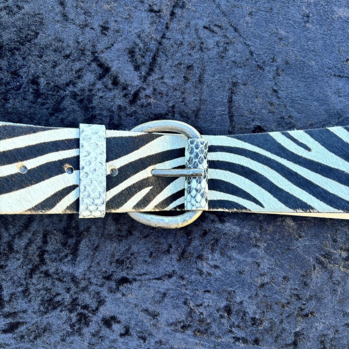 Other Vintage Garuglieri calf hair Italian leather belt Size ONE SIZE - 5 Thumbnail