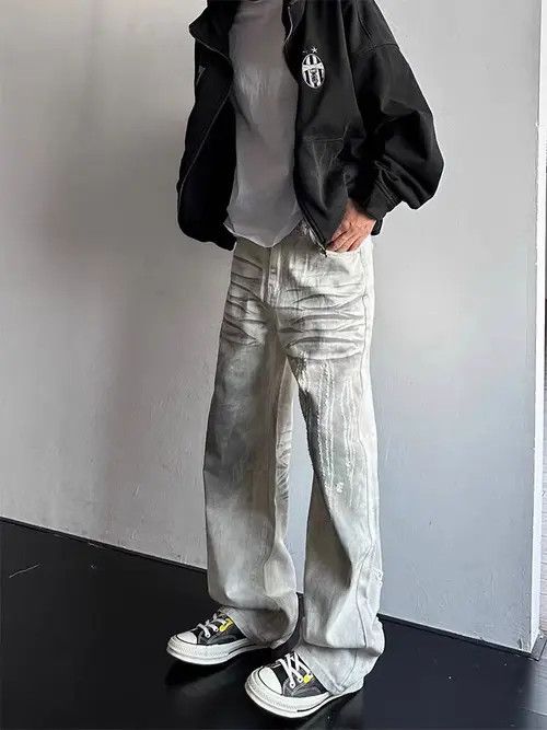 VIBE Vintage washed and dirty dyed street hip hop y2k jeans Size US 34 / EU 50 - 3 Thumbnail