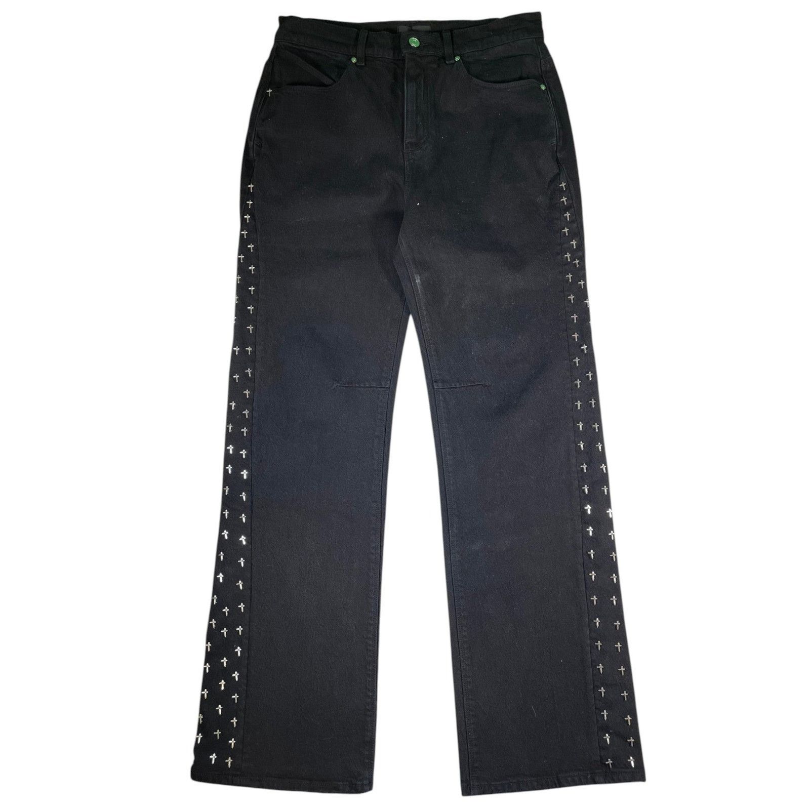 Rta RTA Metal Pin Baggy Black Jeans Size US 33 - 1 Thumbnail