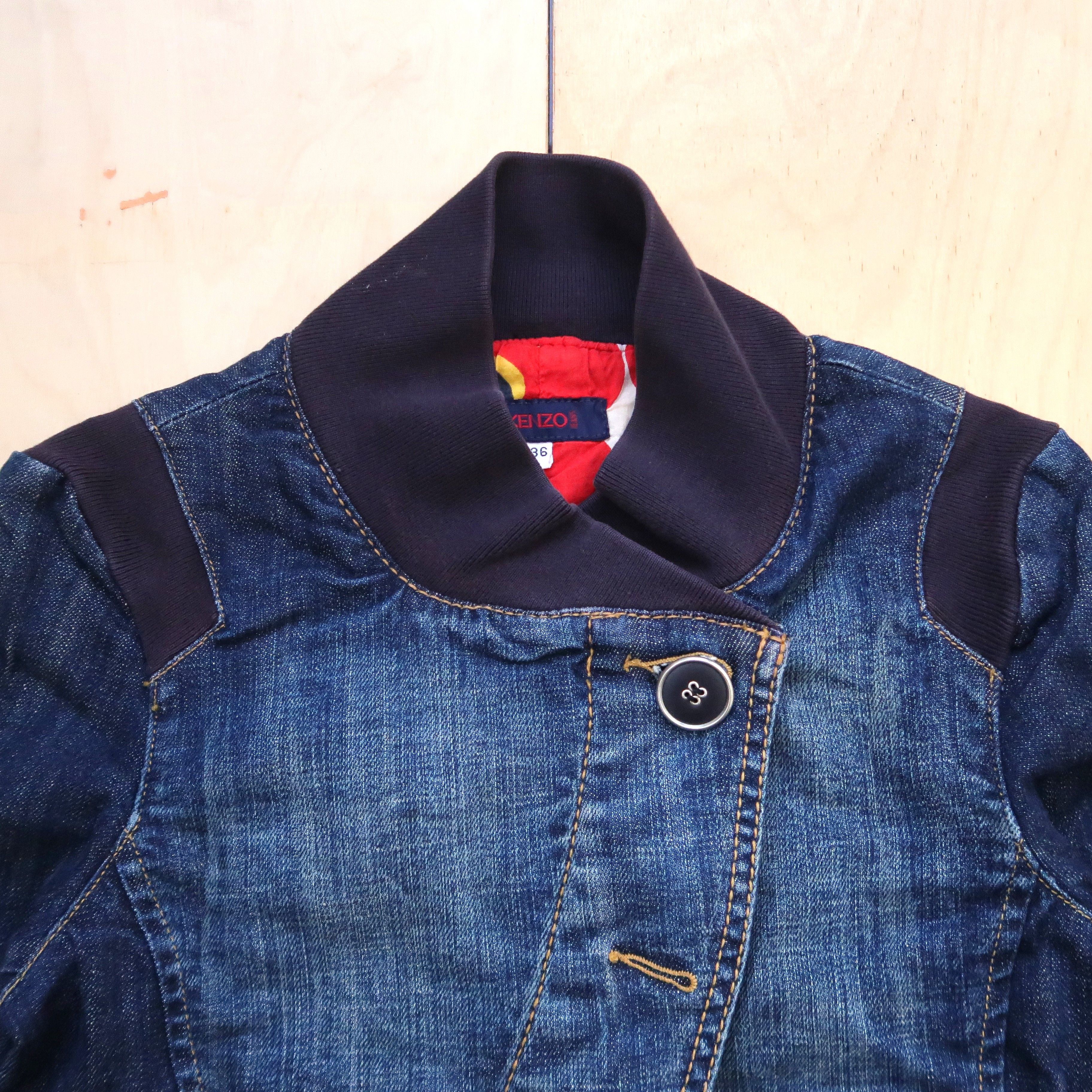 Kenzo 90s Kenzo Jeans Asymmetric Denim Boxy Jacket Size S / US 4 / IT 40 - 3 Thumbnail