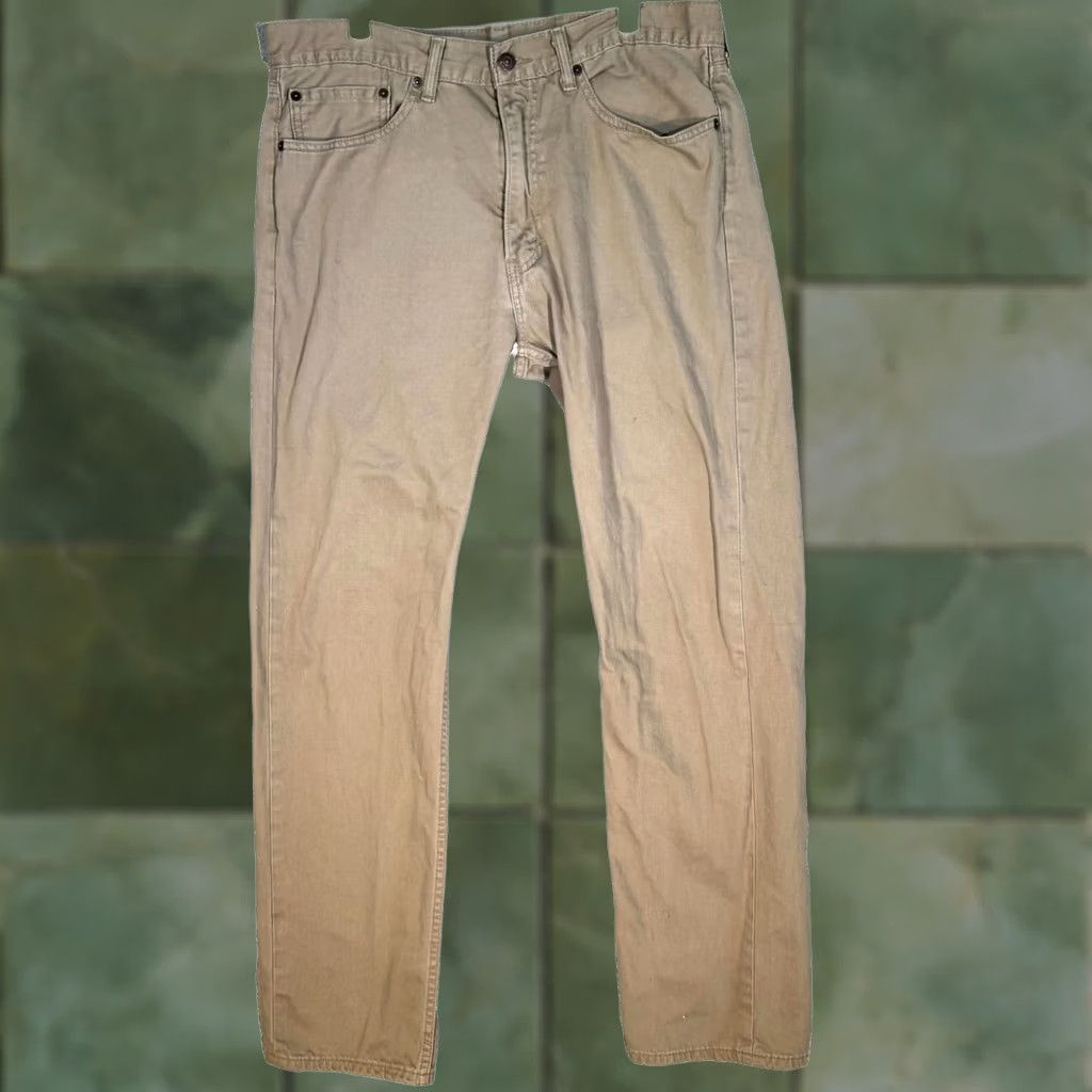 Levi's Levi's 505 Jeans Regular Fit / Straight Leg Mens 36x34 Beige Denim Khaki Size US 36 / EU 52 - 1 Thumbnail