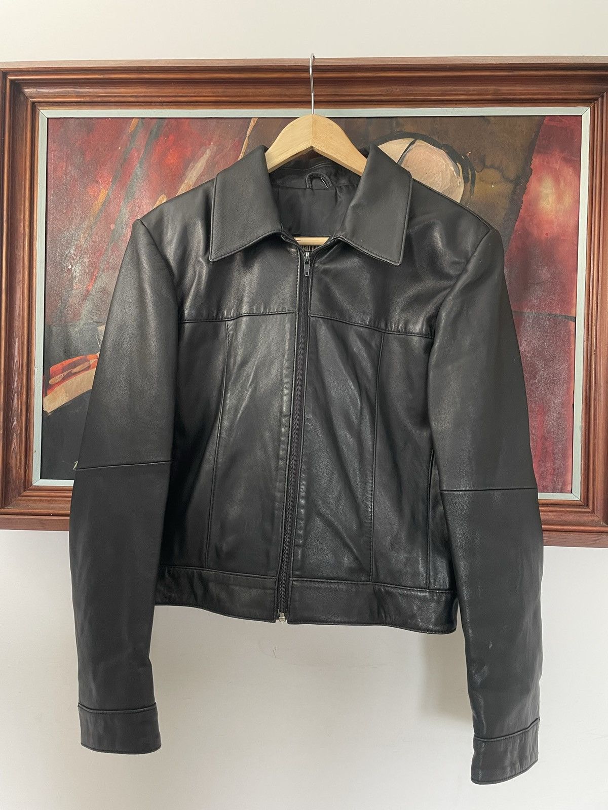 Rare Vintage Genuine Real Leather Cropped Jacket Avant Garde