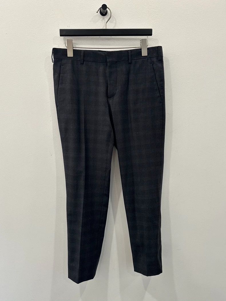 Prada Prada Men's Gray Plaid Wool Trousers - dmc Size US 31 - 1 Thumbnail