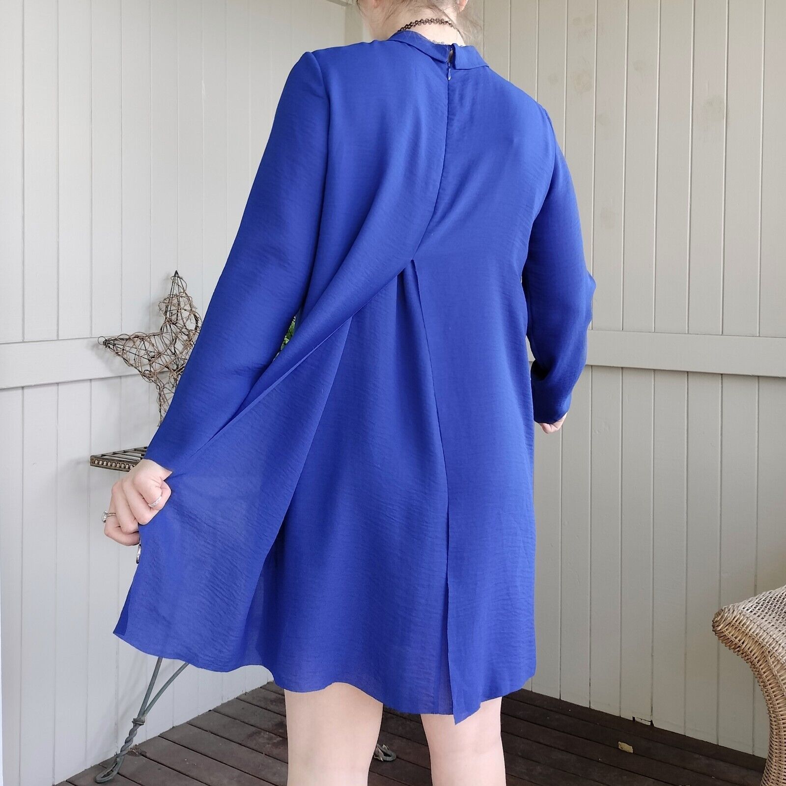 Cos COS Dress Blue Shift Long Sleeve Mini Corporate Schoolgirl Size M / US 6-8 / IT 42-44 - 7 Thumbnail