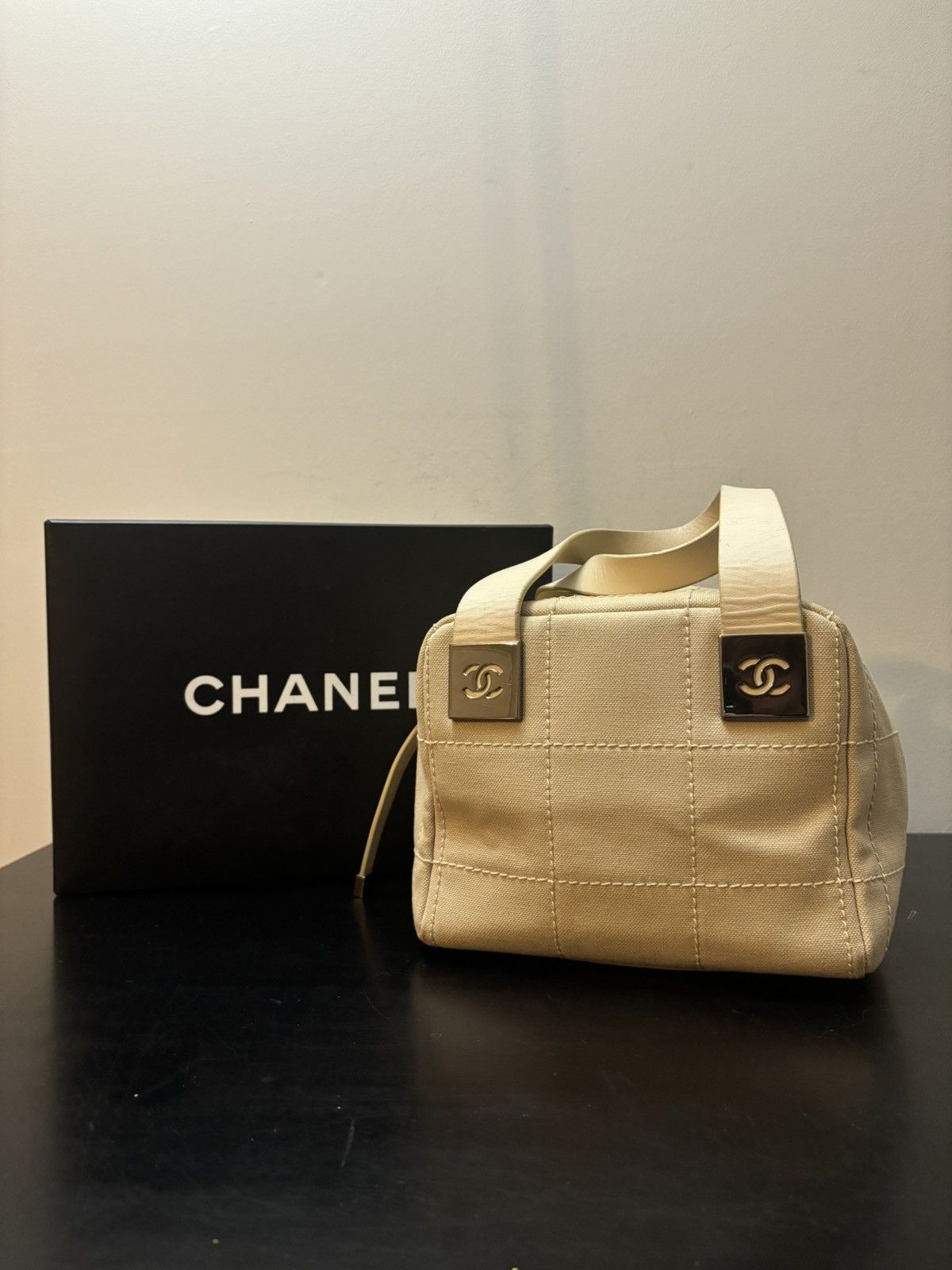 Chanel Chanel Coco Canvas Square Chocolate Stitched Bowling Bag Size ONE SIZE - 1 Thumbnail