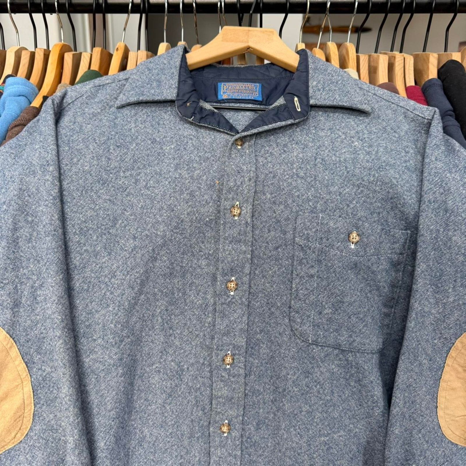 Pendleton Vintage Pendleton Late 60s Flannel Elbow Patches Blue Size US L / EU 52-54 / 3 - 2 Thumbnail