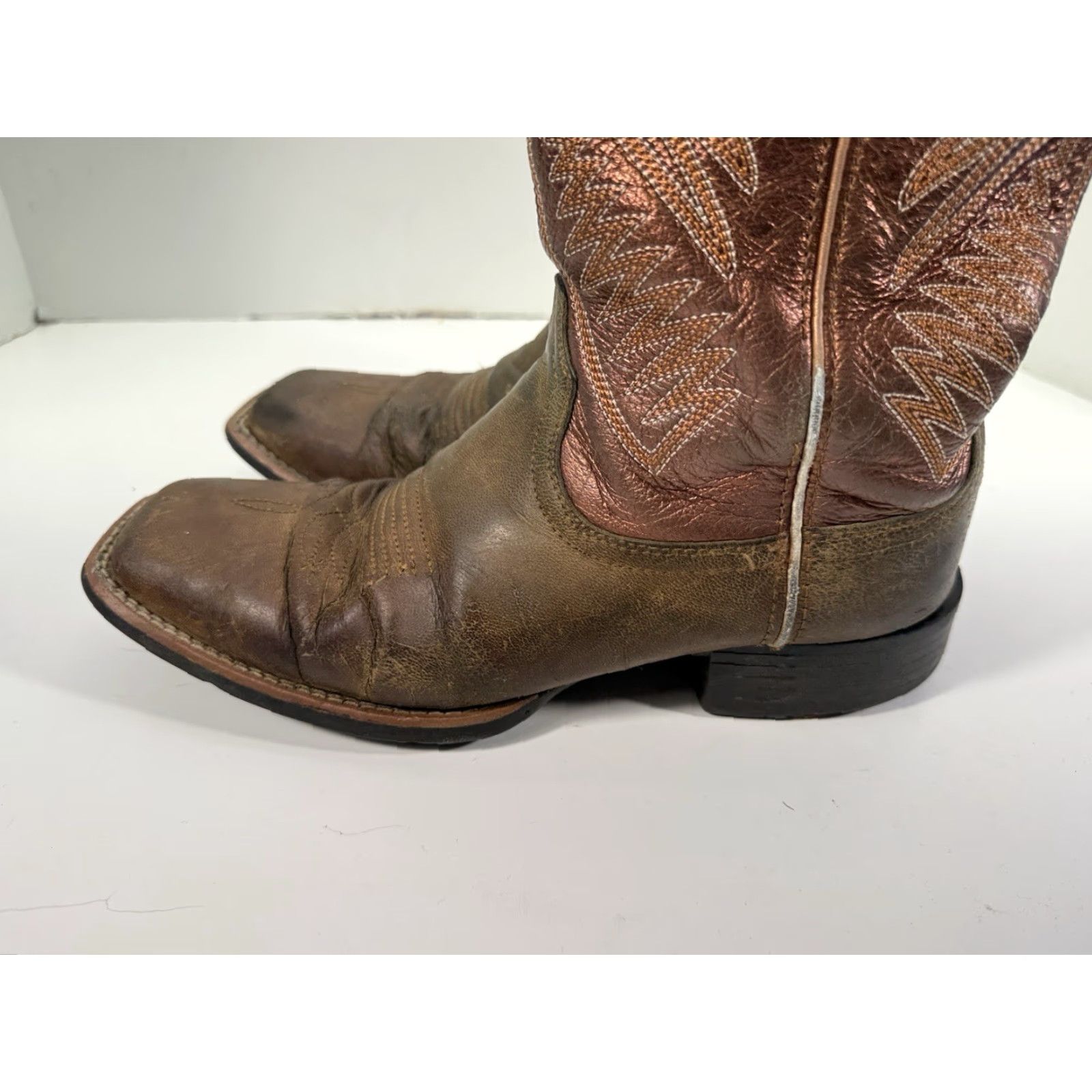 Ariat Ariat Round Up Ruidoso Boot Women 8.5 B Pearlburnished Chestnut Western Leather Boots Size US 9 / IT 39 - 6 Thumbnail