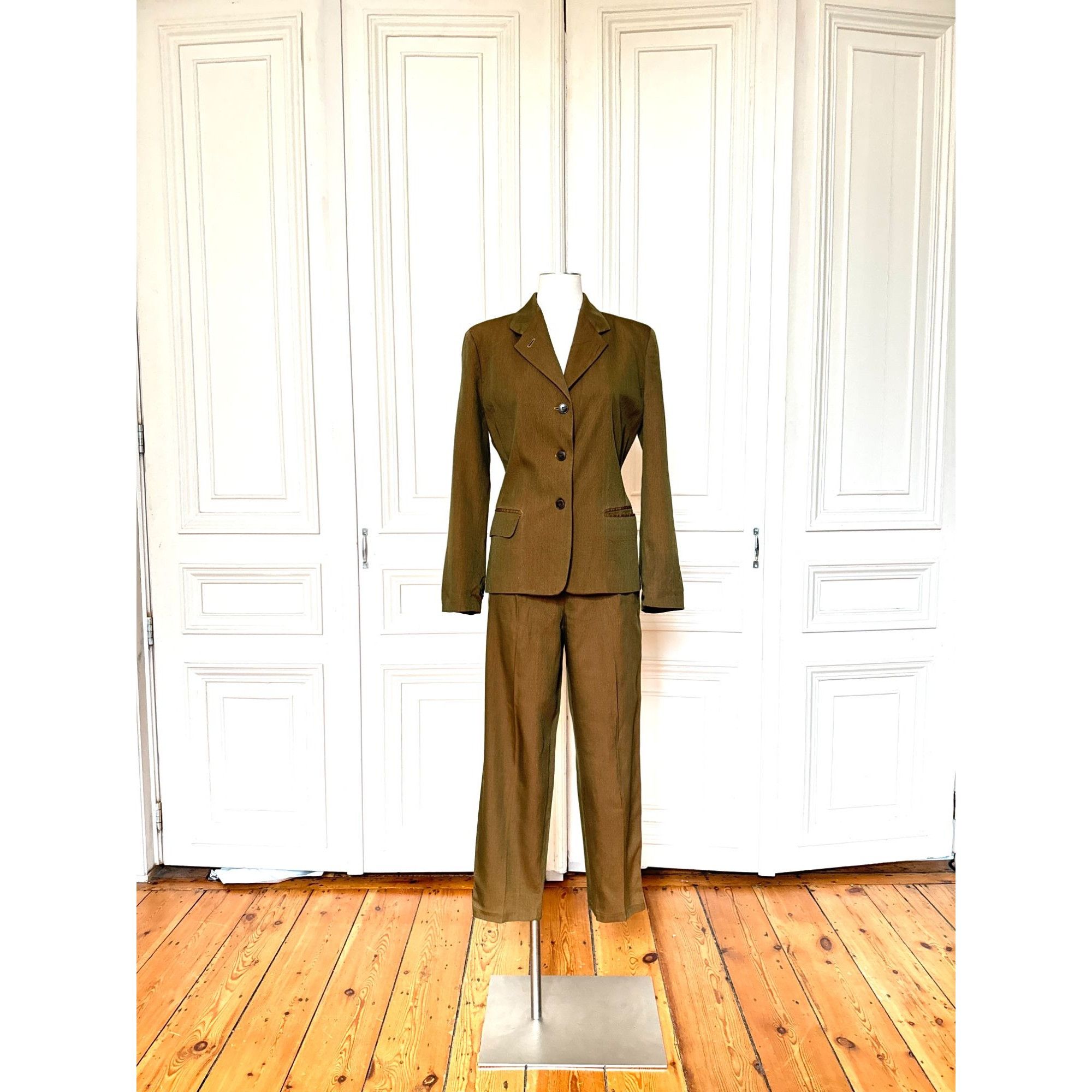 1980s Iridescent Linen Cotton Pants Suit