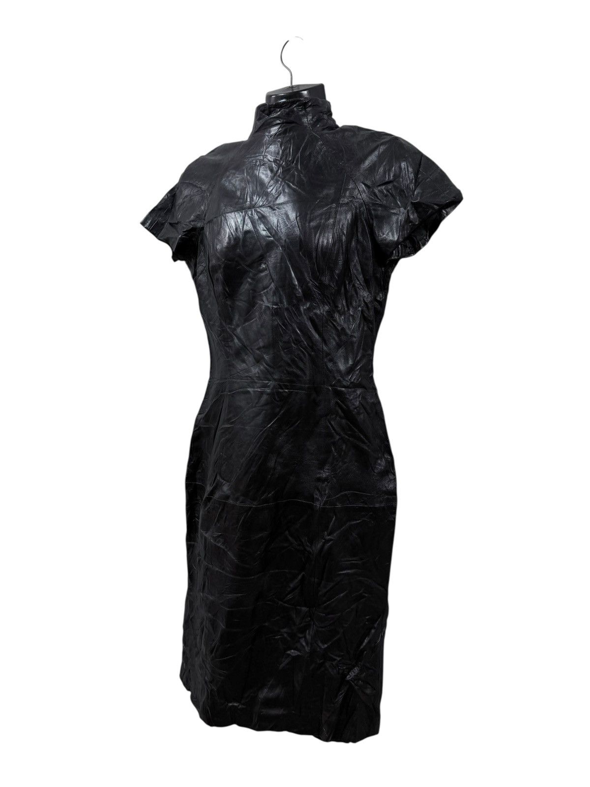 Gucci Vtg💥Gucci Era Tom ford Designer Dress Leather Black Size M / US 6-8 / IT 42-44 - 4 Thumbnail
