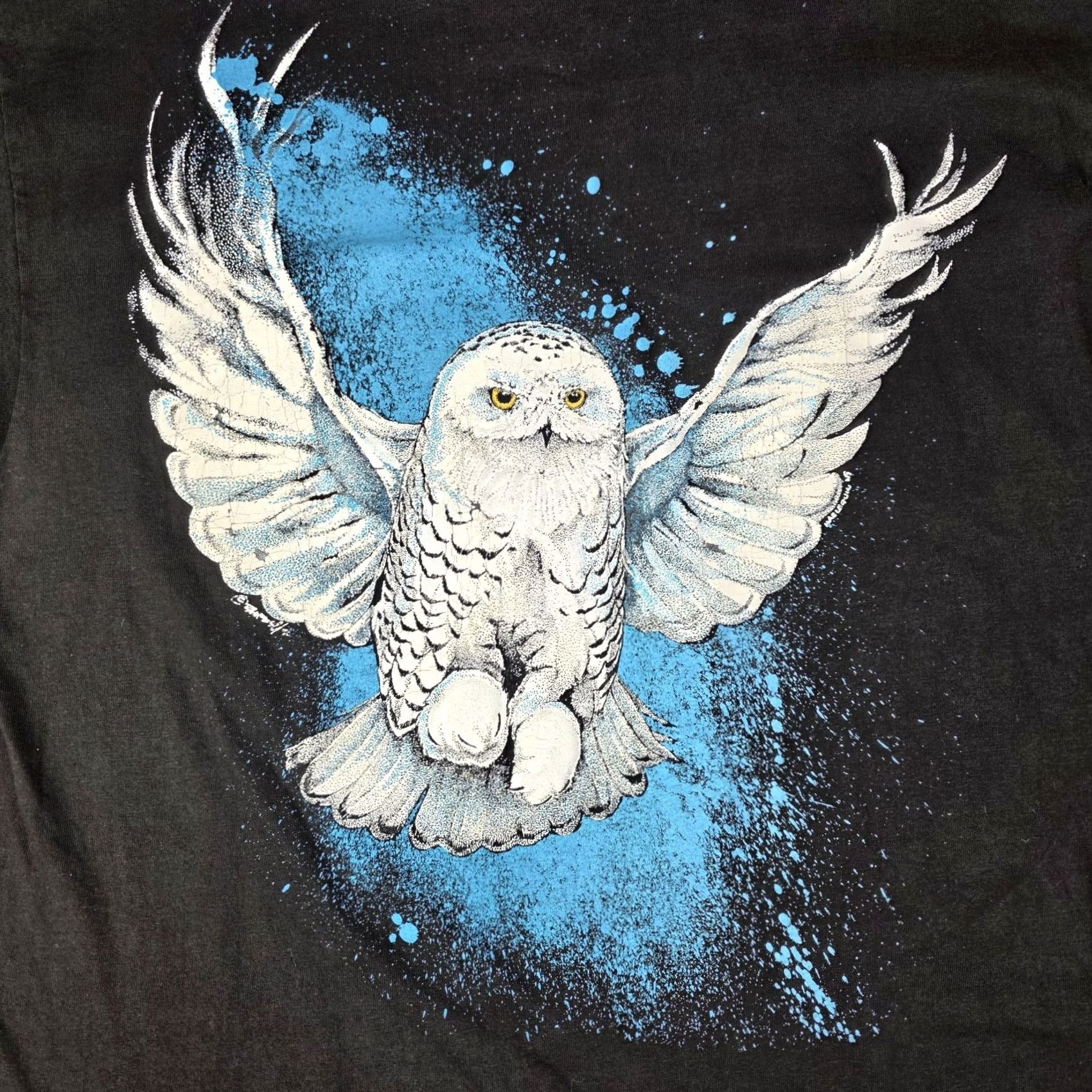 Hanes VINTAGE 90s Snowy Owl Graphic Puff Print Shirt Mens Large Beige Nature Animal Owl Stitch Graphical Single Stitch Hanes Shirt Size US L / EU 52-54 / 3 - 7 Thumbnail