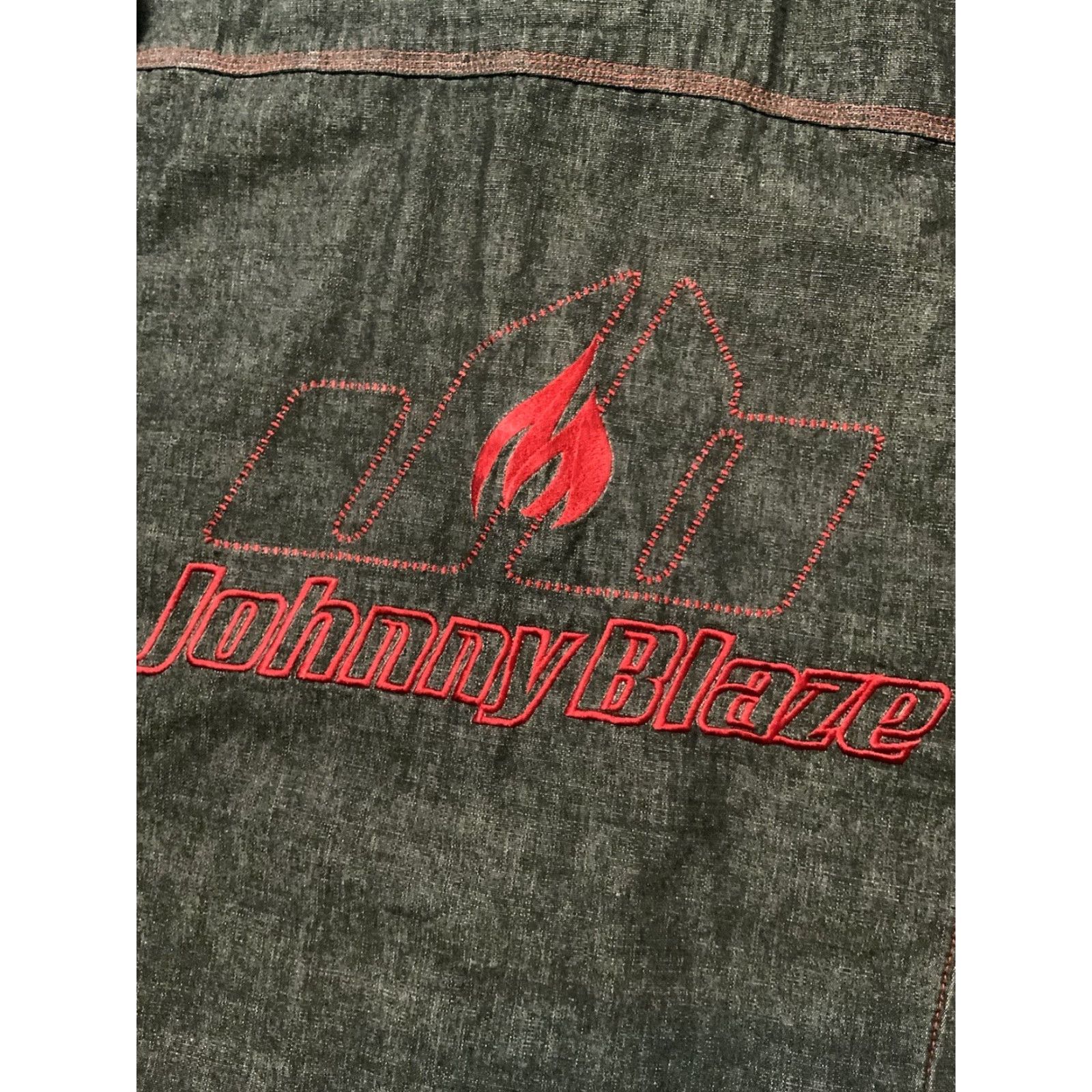 Denime VTG Johnny Blaze Denim Jacket - Jeans Trucker Baseball Style Hip Hop Black Size L Mens Size US 33 - 7 Thumbnail