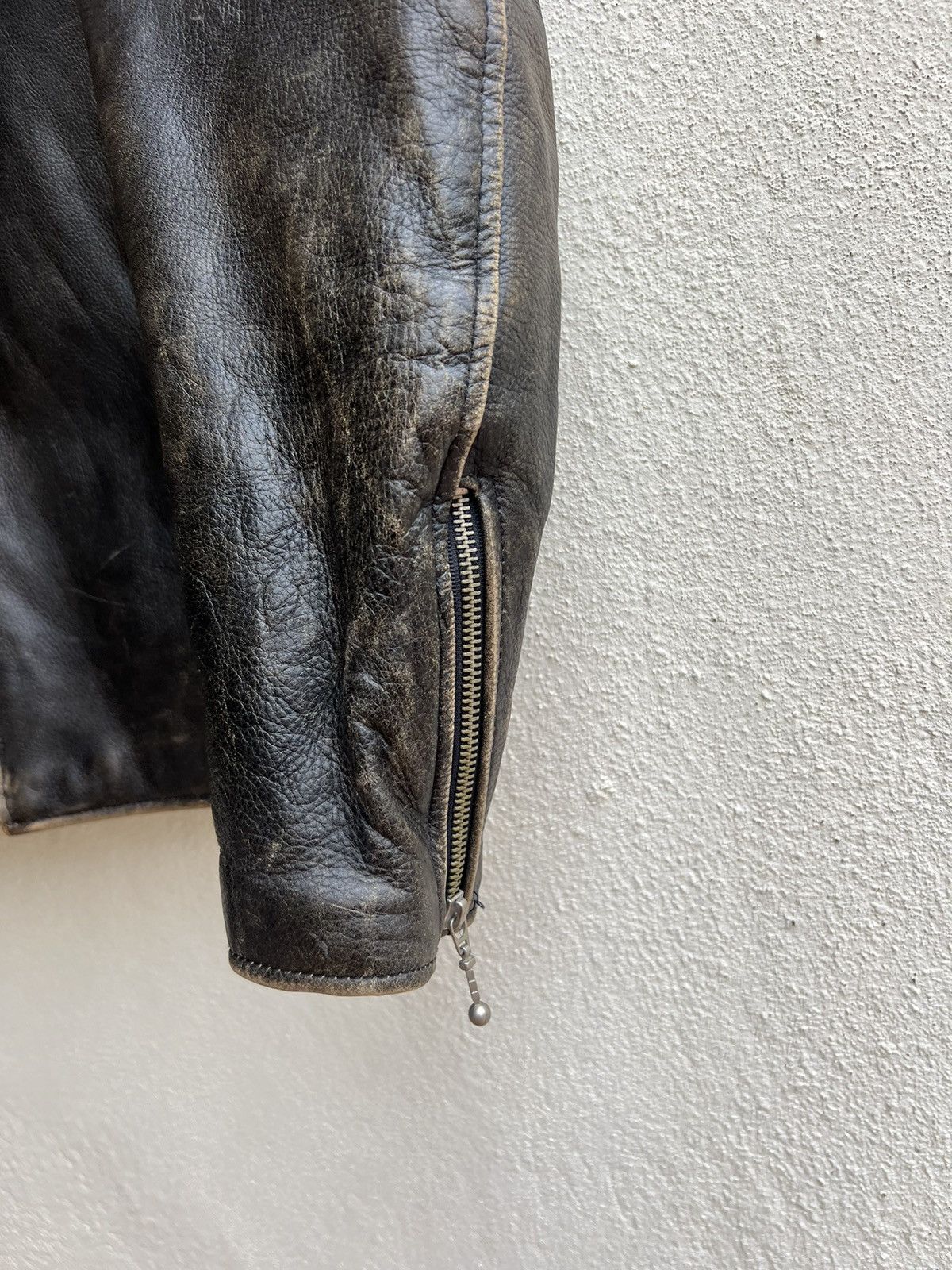 Leather Vintage R.B.C Legend Distressed Patina Leather Racer Jacket Size US S / EU 44-46 / 1 - 13 Thumbnail