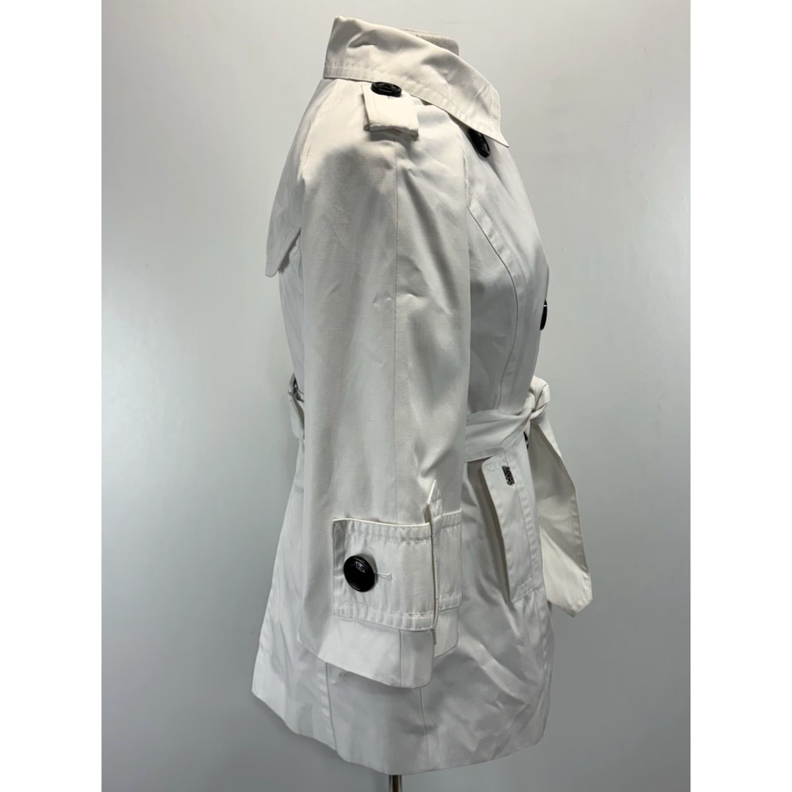 Miss Sixty VINTAGE Miss Sixty Trench Coat Jacket Women’s Medium White Belted Double Breast Y2K Size M / US 6-8 / IT 42-44 - 4 Thumbnail