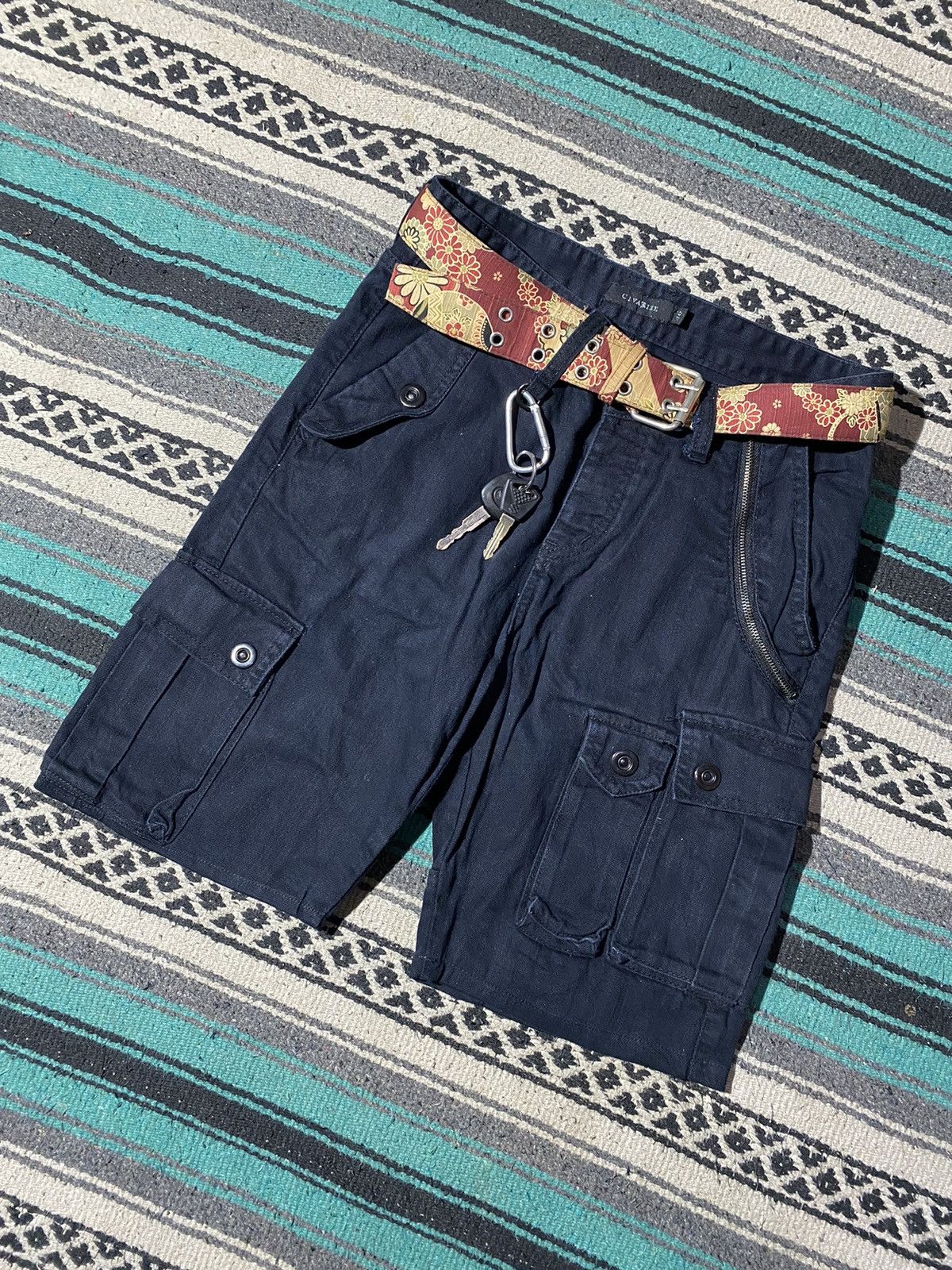 Civarize Black Cargo 3D Pocket Short Pants