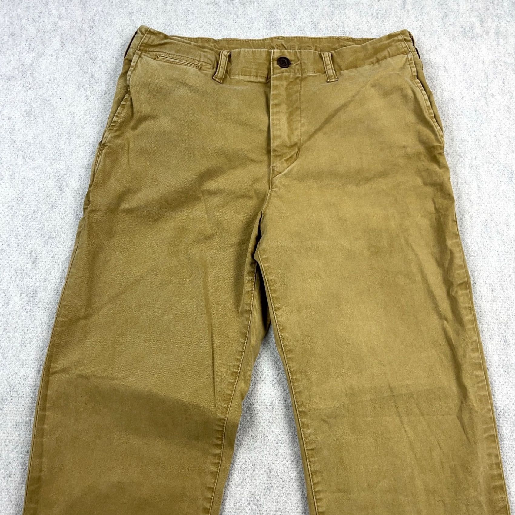 American Eagle Outfitters American Eagle Pants Men 30x34 Brown Chino Relaxed Straight Khaki Dress Slacks Size US 30 / EU 46 - 4 Thumbnail