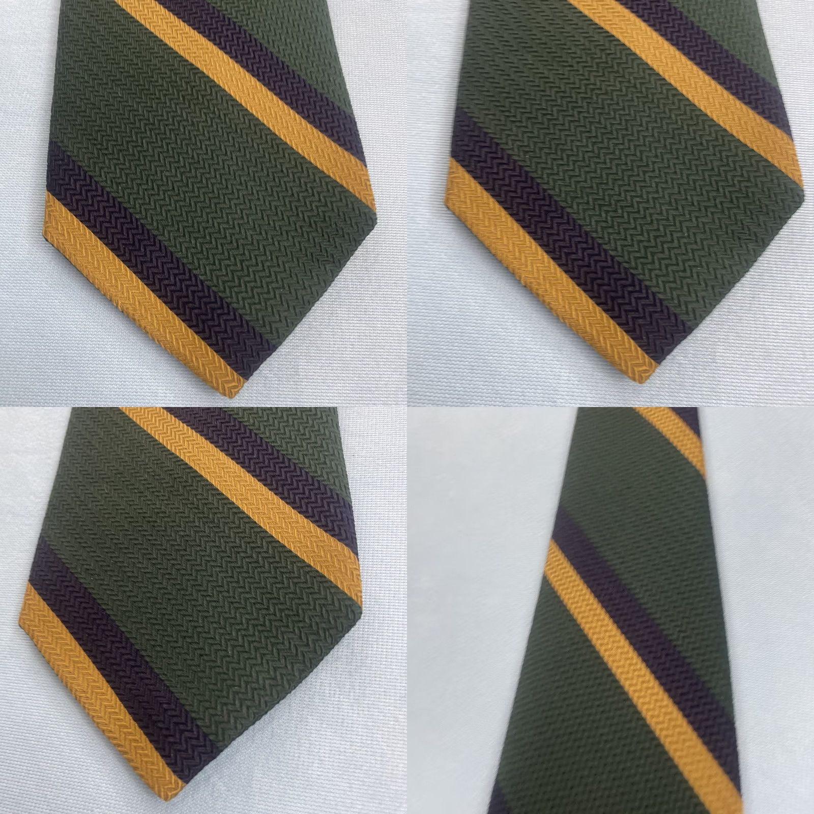 Vintage VINTAGE Ferrel Reed Tie Silk Wide Green Gold Black Repp 58" USA 4x58 Men Neck Striped Pattern Size ONE SIZE - 9 Thumbnail