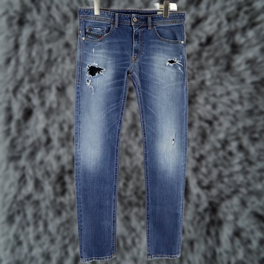 Diesel DIESEL Thommer Slim Skinny Stretch 069DZ Jeans Men's W32/L32 Faded Distressed Blue Denim Skinny Jeans Men W32/L32 Denim Jeans Skiny Stretch Size US 32 / EU 48 - 1 Thumbnail