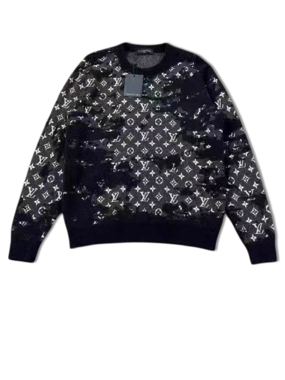 Louis Vuitton Louis Vuitton Distressed XL Crewneck Monogram knit Sweater Size US XL / EU 56 / 4 - 1 Thumbnail