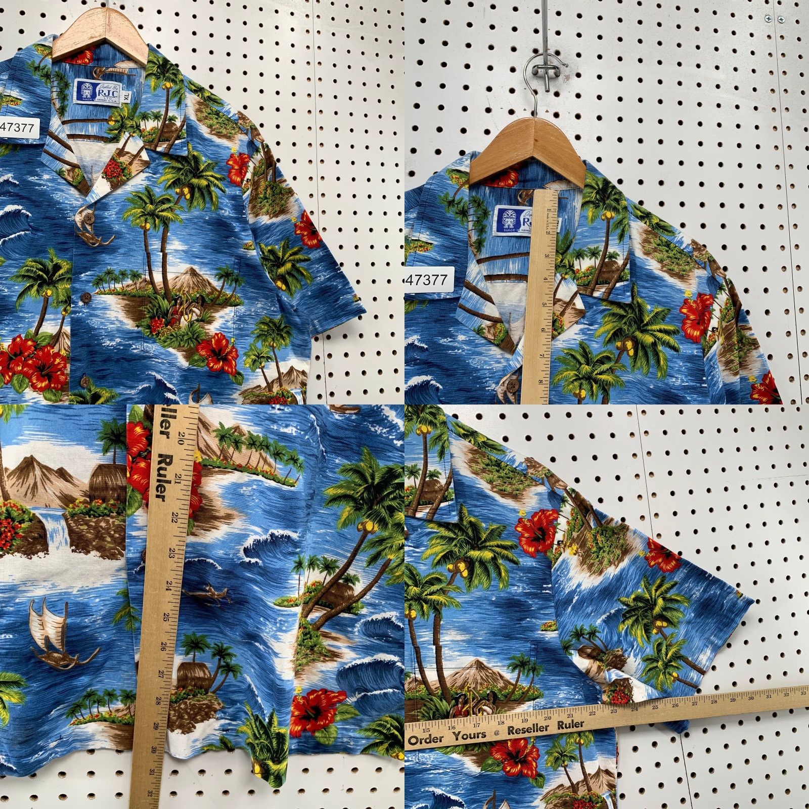 ALOHAS Vintage RJC Aloha Hawaiian Button Shirt Mens XL Blue Island Beach Trees USA Rare Shirt Size US XL / EU 56 / 4 - 8 Thumbnail