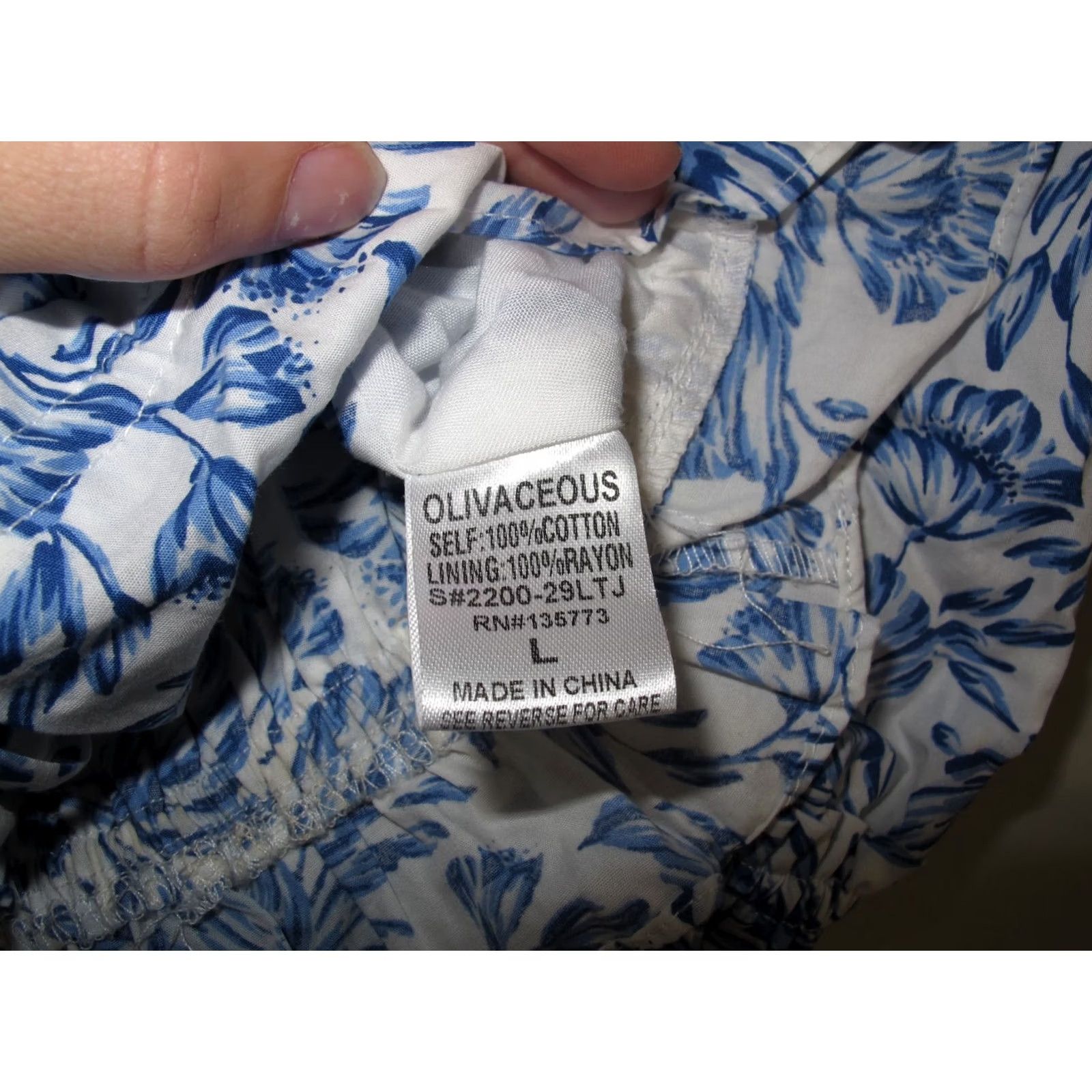 Vintage Vestique Crop Top Women's L Blue White Floral 100% Cotton Puff Sleeve Tie Front Shirt Cropped Blouse Vintage No N/A Size L / US 10 / IT 46 - 4 Thumbnail