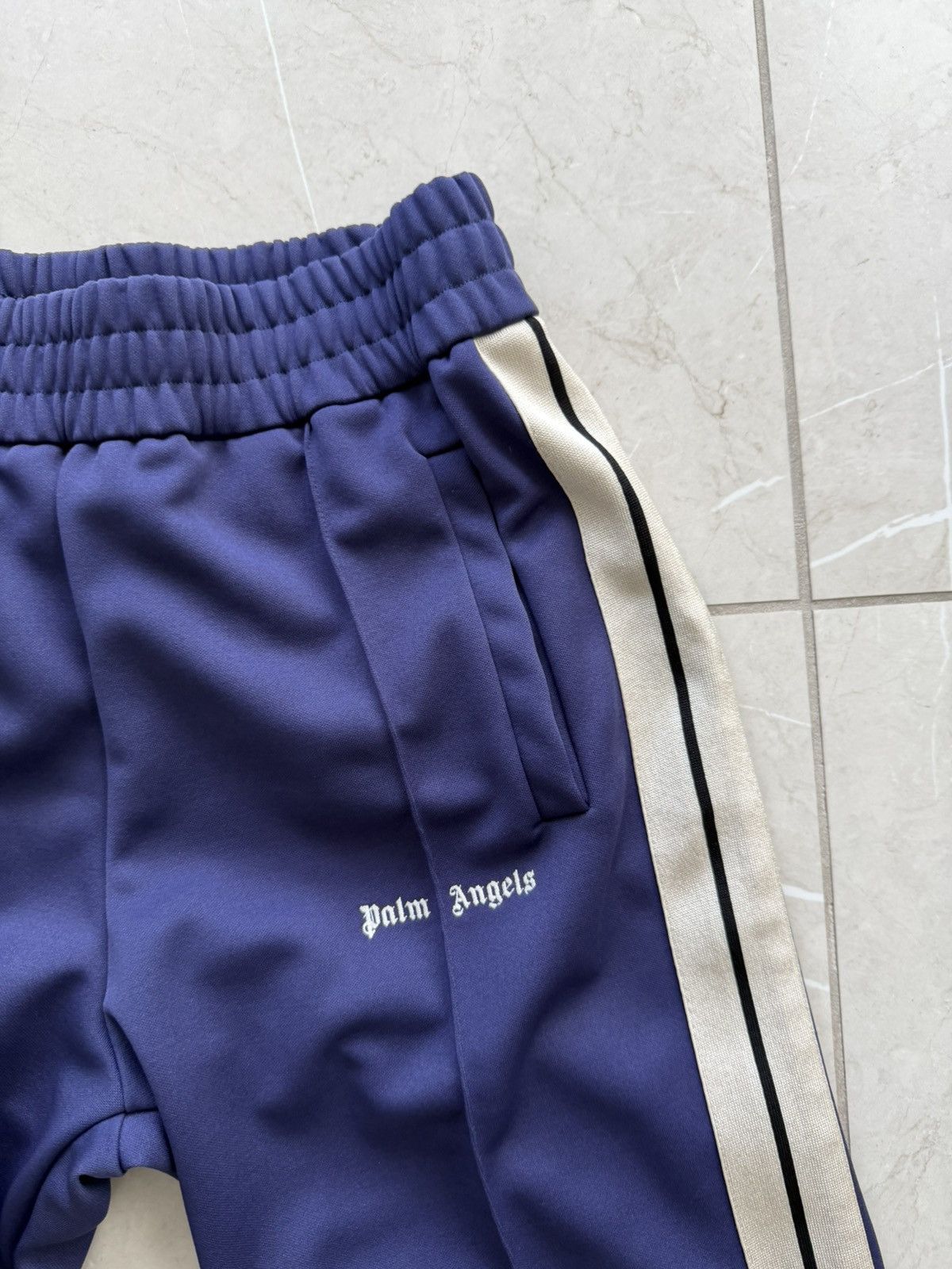 Palm Angels Palm Angels Slim Track Pants 'Purple/White' Size US 32 / EU 48 - 2 Thumbnail