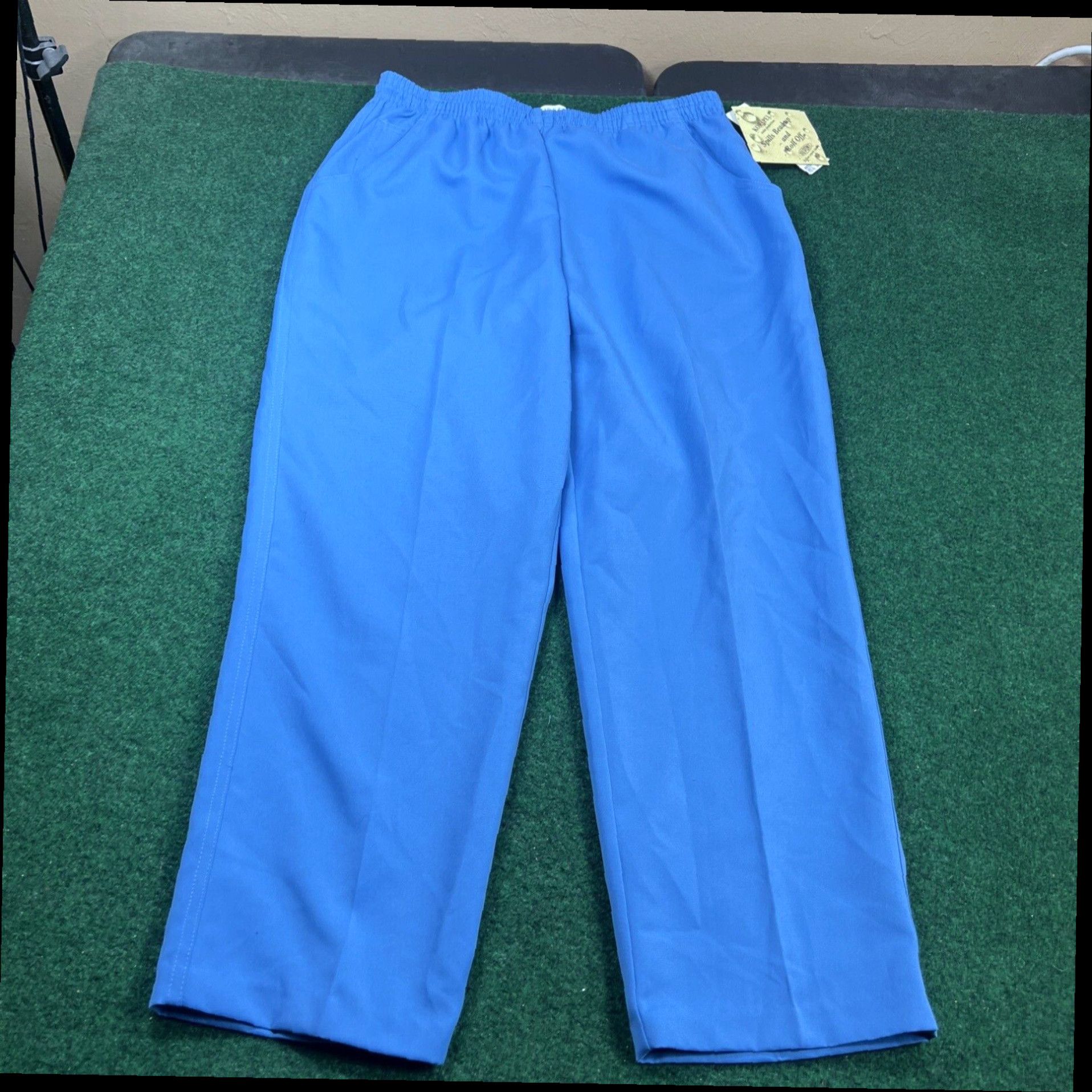 Vintage Francisca by Koret Blue Dress Pants Petite Size 16 Elastic Waist Pockets New Size 24" / US 00 / IT 34 - 1 Thumbnail