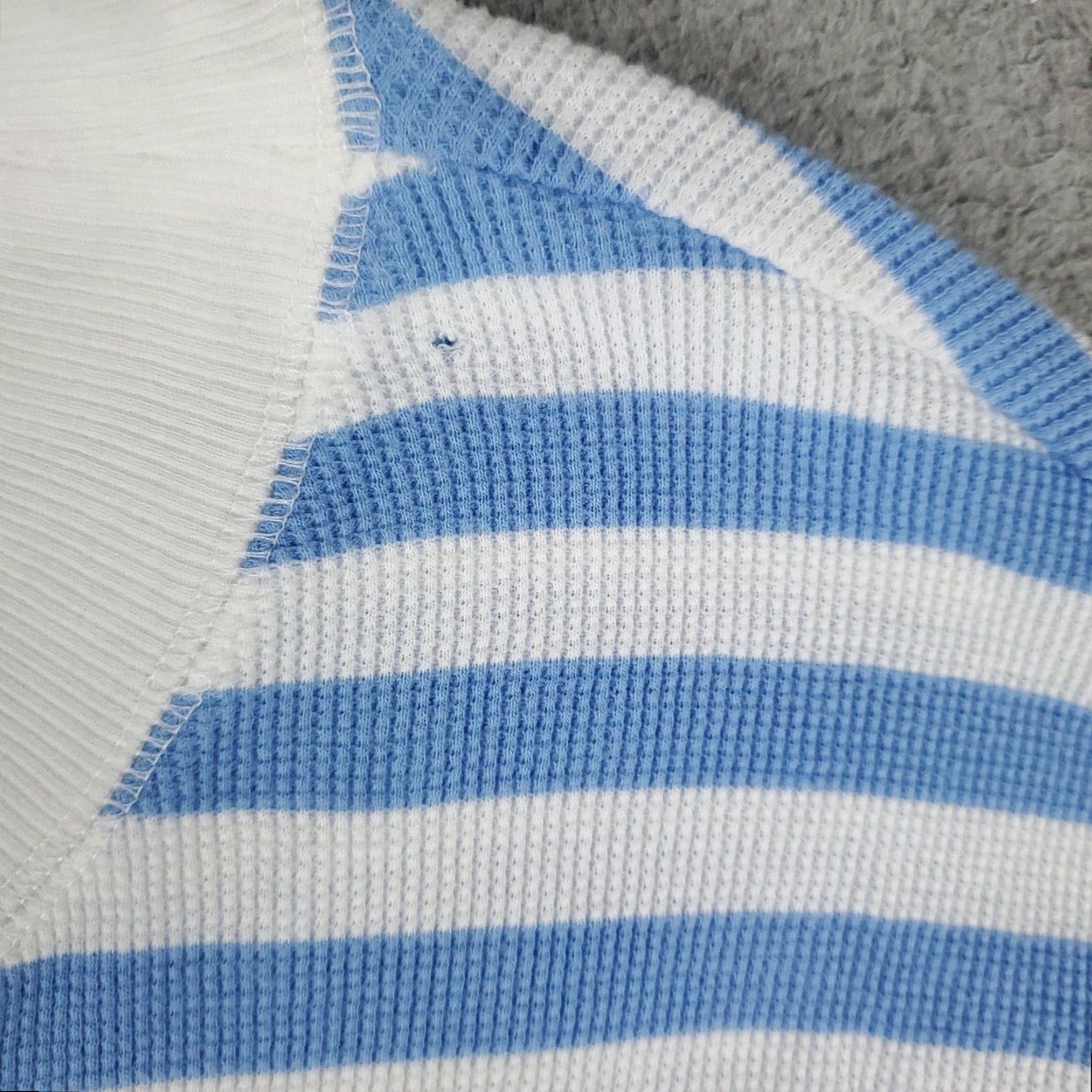 Ralph Lauren VINTAGE Ralph Lauren Sweater Mens Size PL White Blue Striped Knit Pullover All Seasons Size L / US 10 / IT 46 - 3 Thumbnail