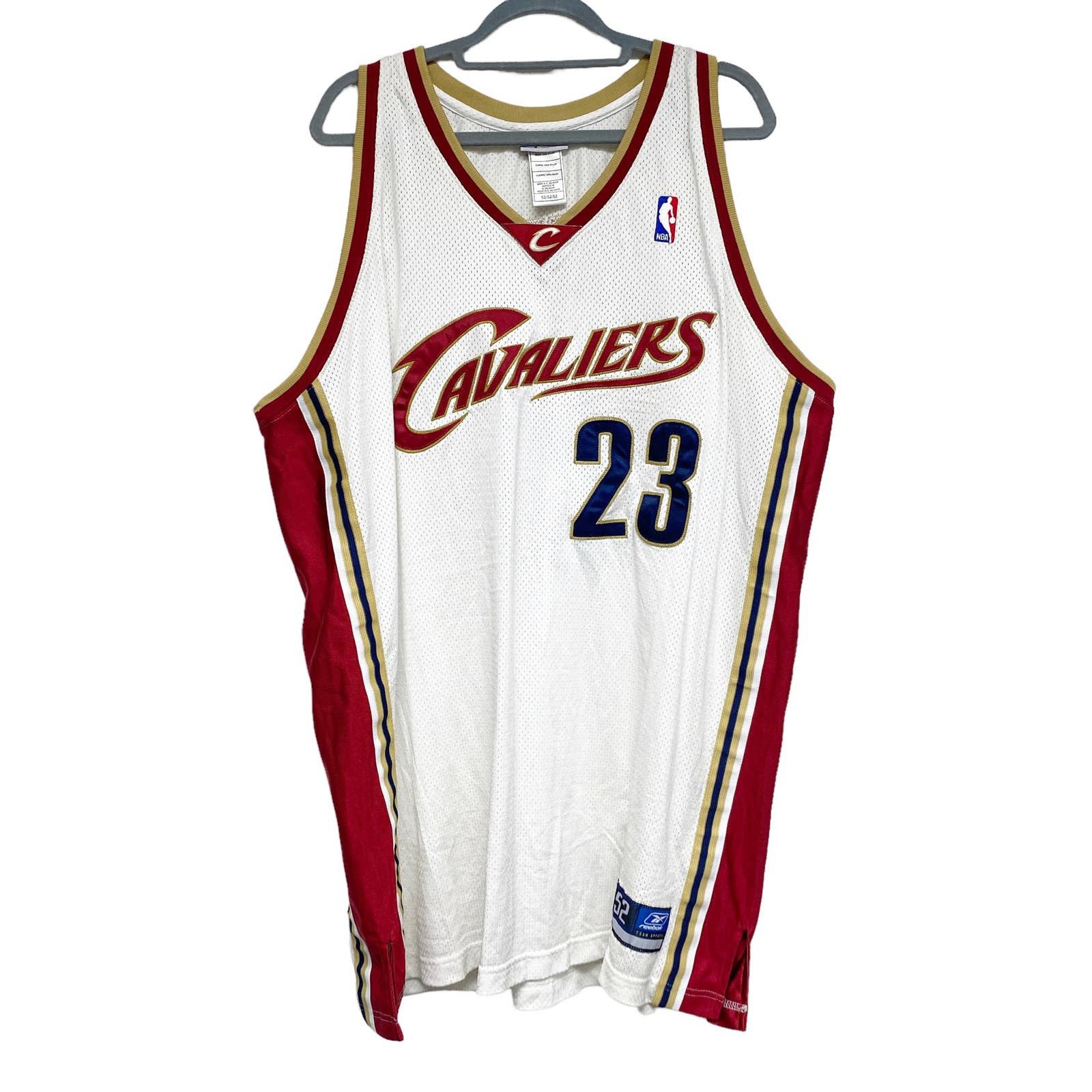 image of Vintage Reebok Cleveland Cavaliers Lebron James 23 Jersey in White, Men's (Size XL)