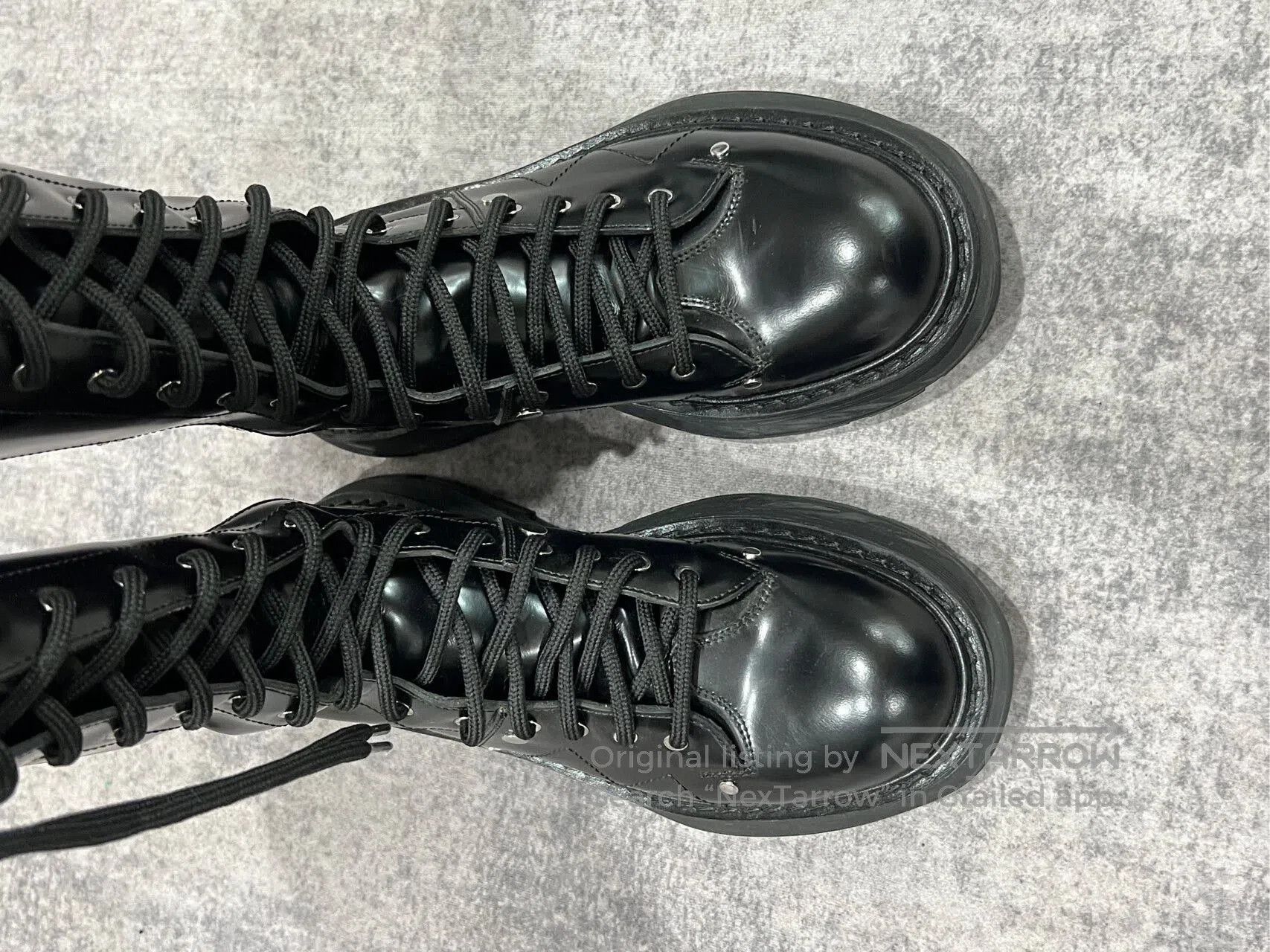 Alexander McQueen black lace-up knee-high rider boots. Size US 8.5 / IT 38.5 - 3 Thumbnail