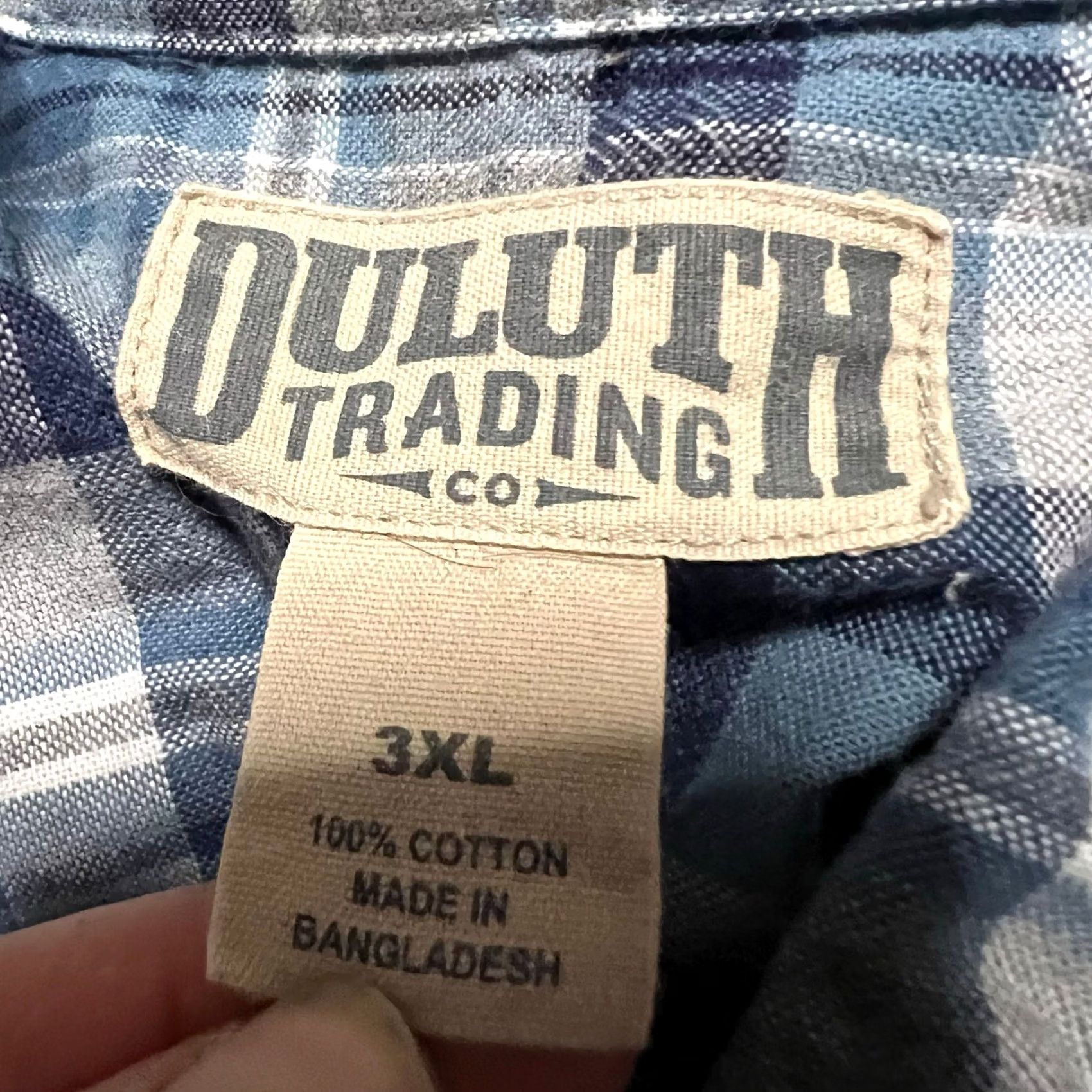 Duluth Trading Company Duluth Trading Iron Mountain Oxford Relaxed Shirt 3XL Blue Plaid Mens 74250 Size US XXL / EU 58 / 5 - 5 Thumbnail