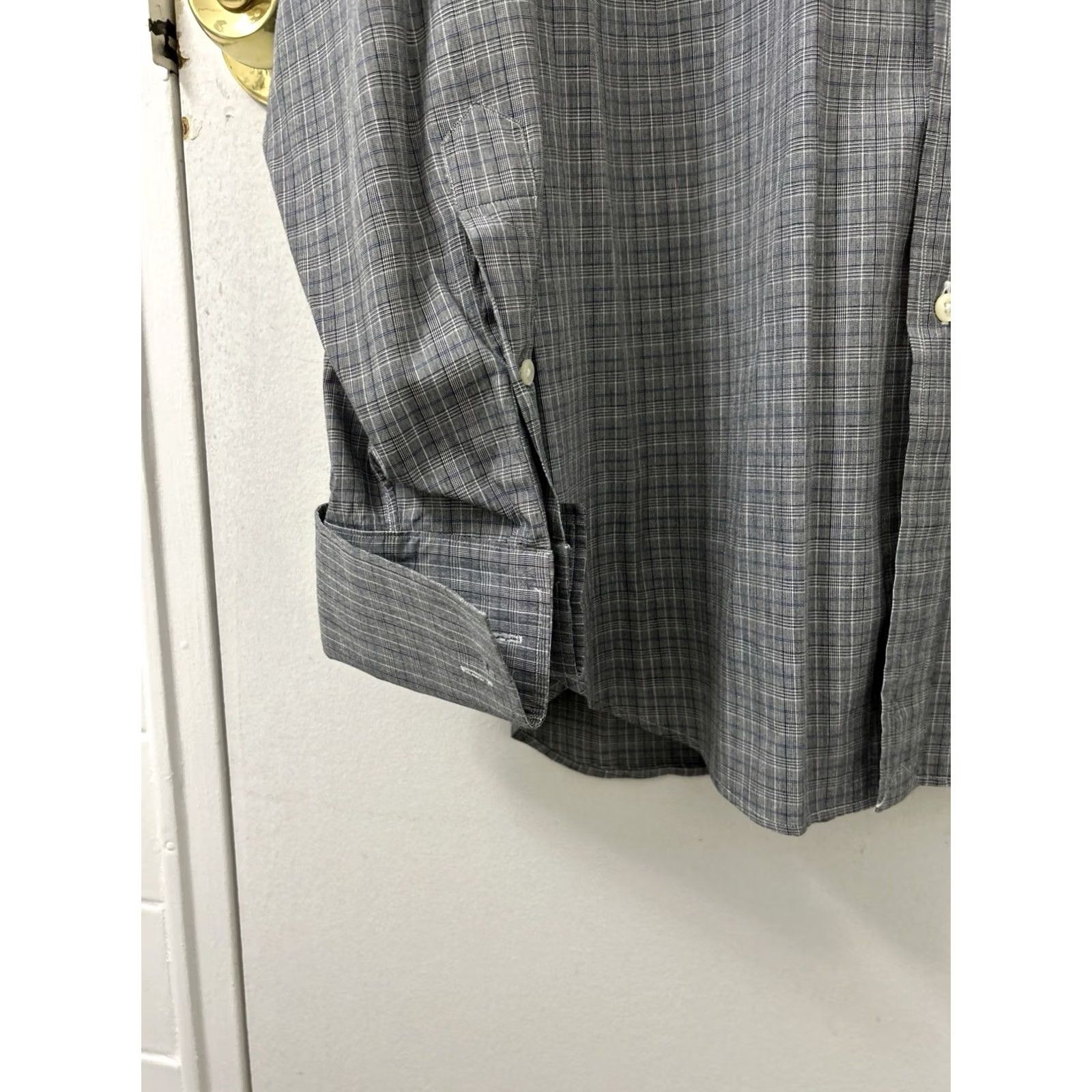 Polo Ralph Lauren VTG Polo Ralph Lauren Philip Dress Shirt Men Size 17 35 Gray Plaid Button Up L/S Size 46R - 6 Thumbnail