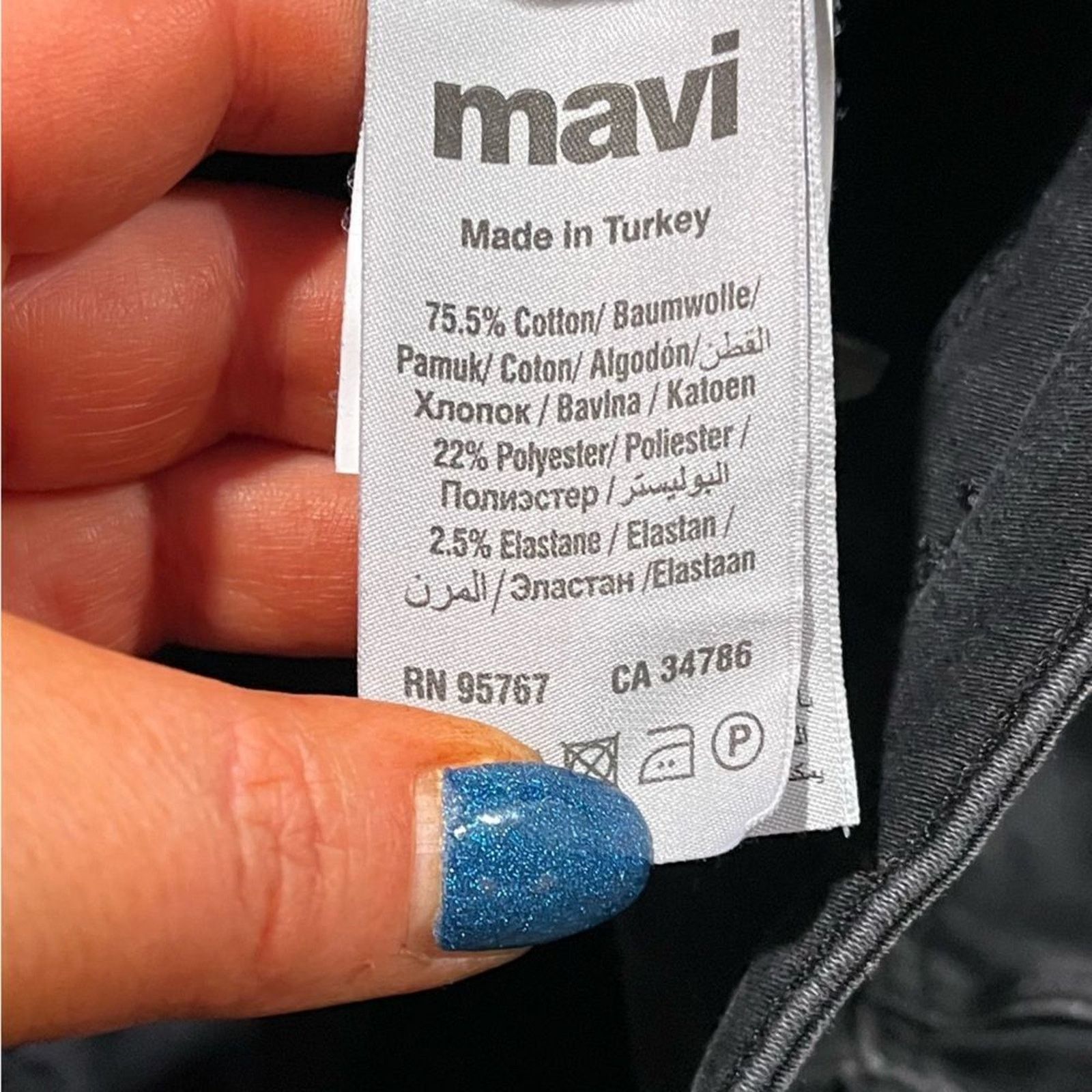 Mavi Mavi Womens Mid Rise Super Skinny Jeans Denim Black Size 6 Size 28" / US 6 / IT 42 - 3 Thumbnail