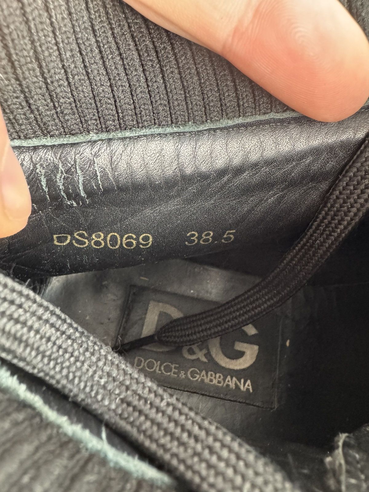 Dolce & Gabbana Dolce & Gabbana Mouse High Top Sneakers Black Leather Size US 8.5 / IT 38.5 - 10 Thumbnail