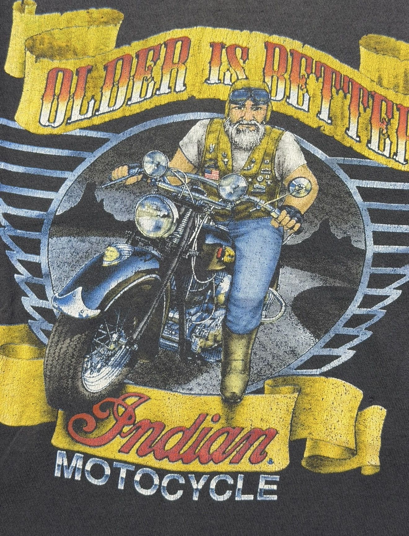Indian Motorcycle *RARE* VINTAGE INDIAN MOTORCYLE BIKER SUPER FADED USA TEE Size US M / EU 48-50 / 2 - 4 Thumbnail