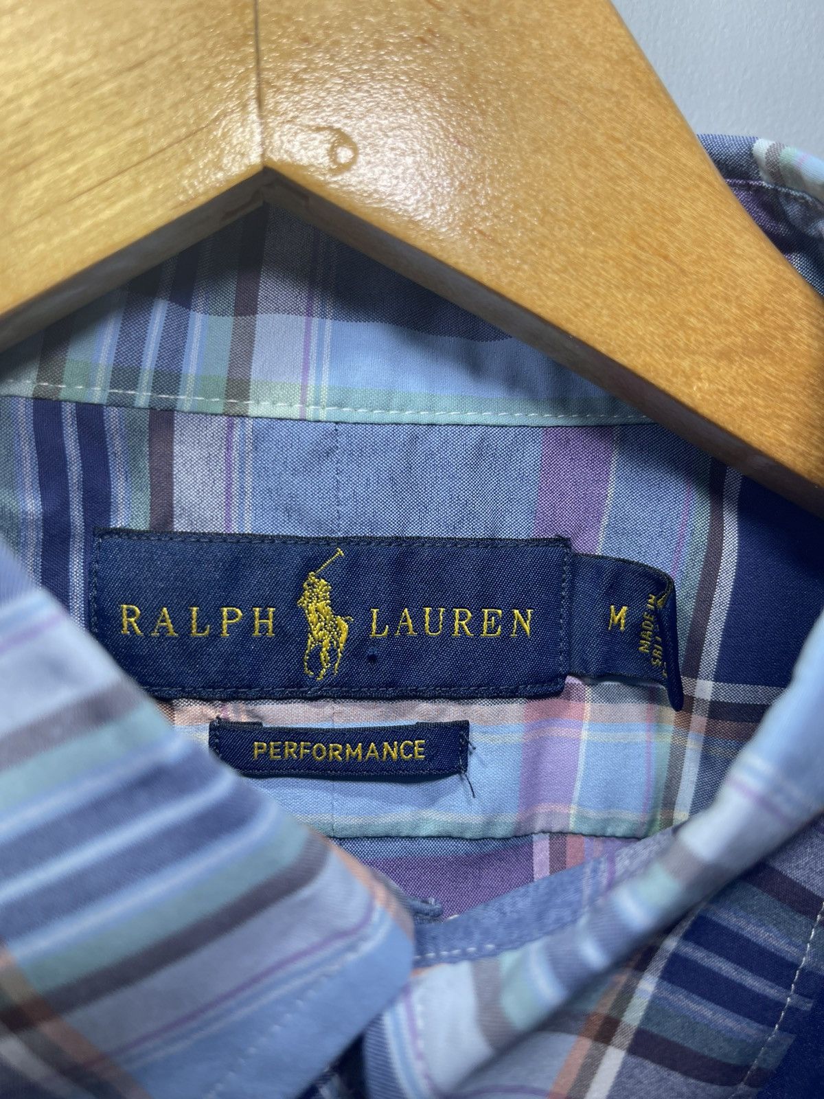 Polo Ralph Lauren Polo Ralph Lauren Men's Sz M Blue Plaid Performance Shirt Size US M / EU 48-50 / 2 - 3 Thumbnail