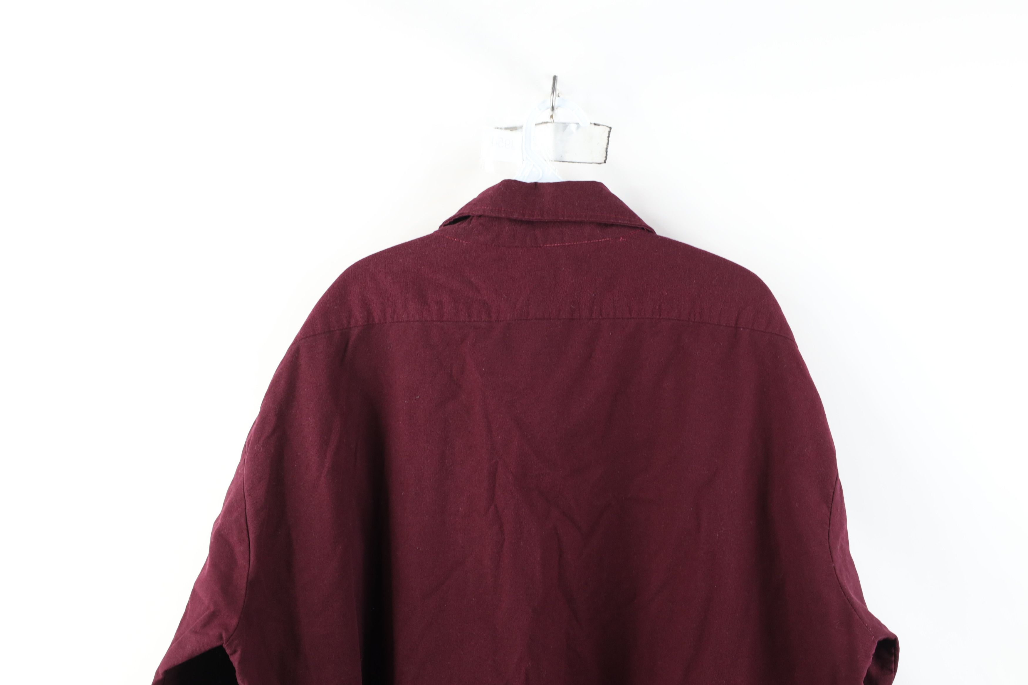 Vintage Vintage 70s Streetwear Chamois Cloth Button Shirt Maroon USA Size US XXL / EU 58 / 5 - 12 Thumbnail