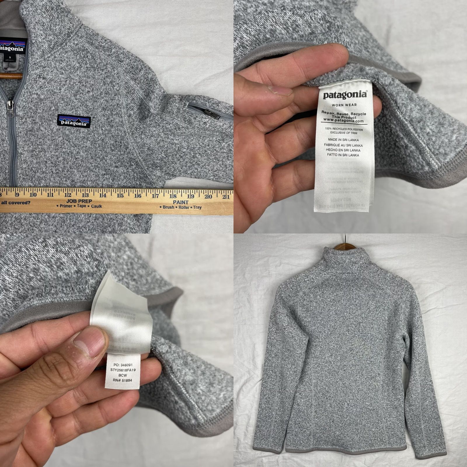Patagonia Patagonia Better Sweater Womens Small Gray Fleece Outdoor Quarter Zip Knit 25618 Size S / US 4 / IT 40 - 8 Thumbnail