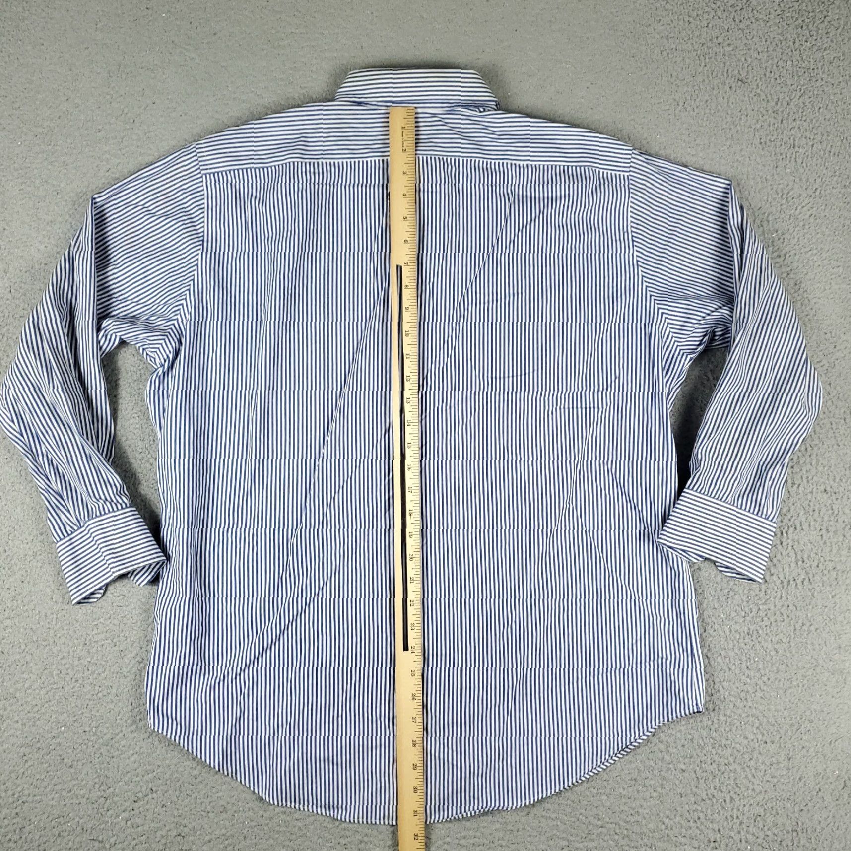 Ralph Lauren Ralph Lauren Dress Shirt Mens 16.5 Blue Striped Long Sleeve Button-Down Regular Fit Non-Iron Size 42R - 4 Thumbnail