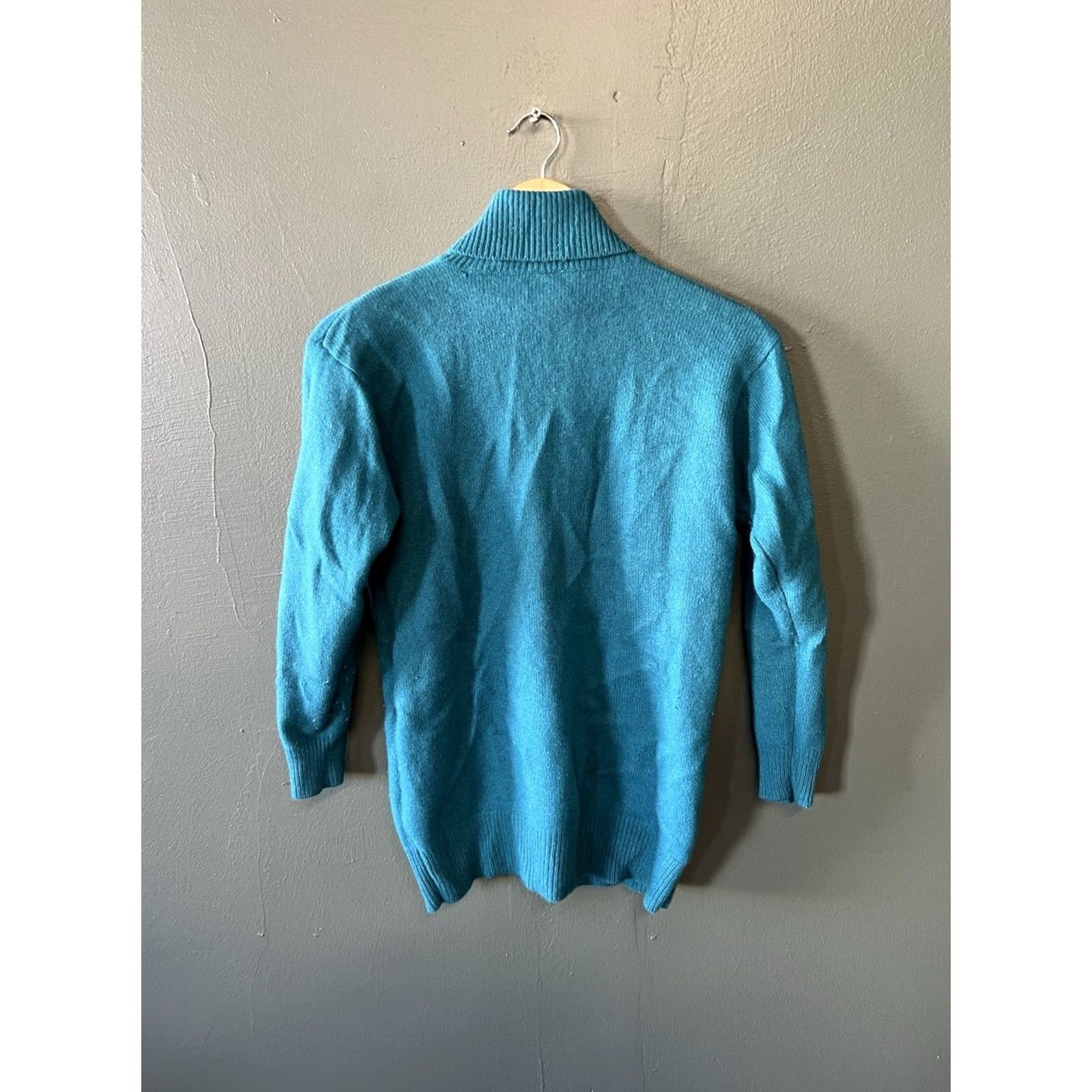 Vintage Lisa Ferranti Vintage Cashmere Turtleneck Green Womens Small Sweater Size S / US 4 / IT 40 - 2 Thumbnail