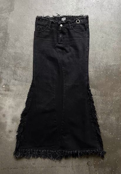 Le Grande Bleu (L.G.B.) L.G.B. (Le Grand Bleu) Fringe Denim Skirt Size 26" / US 2 / IT 38 - 1 Thumbnail
