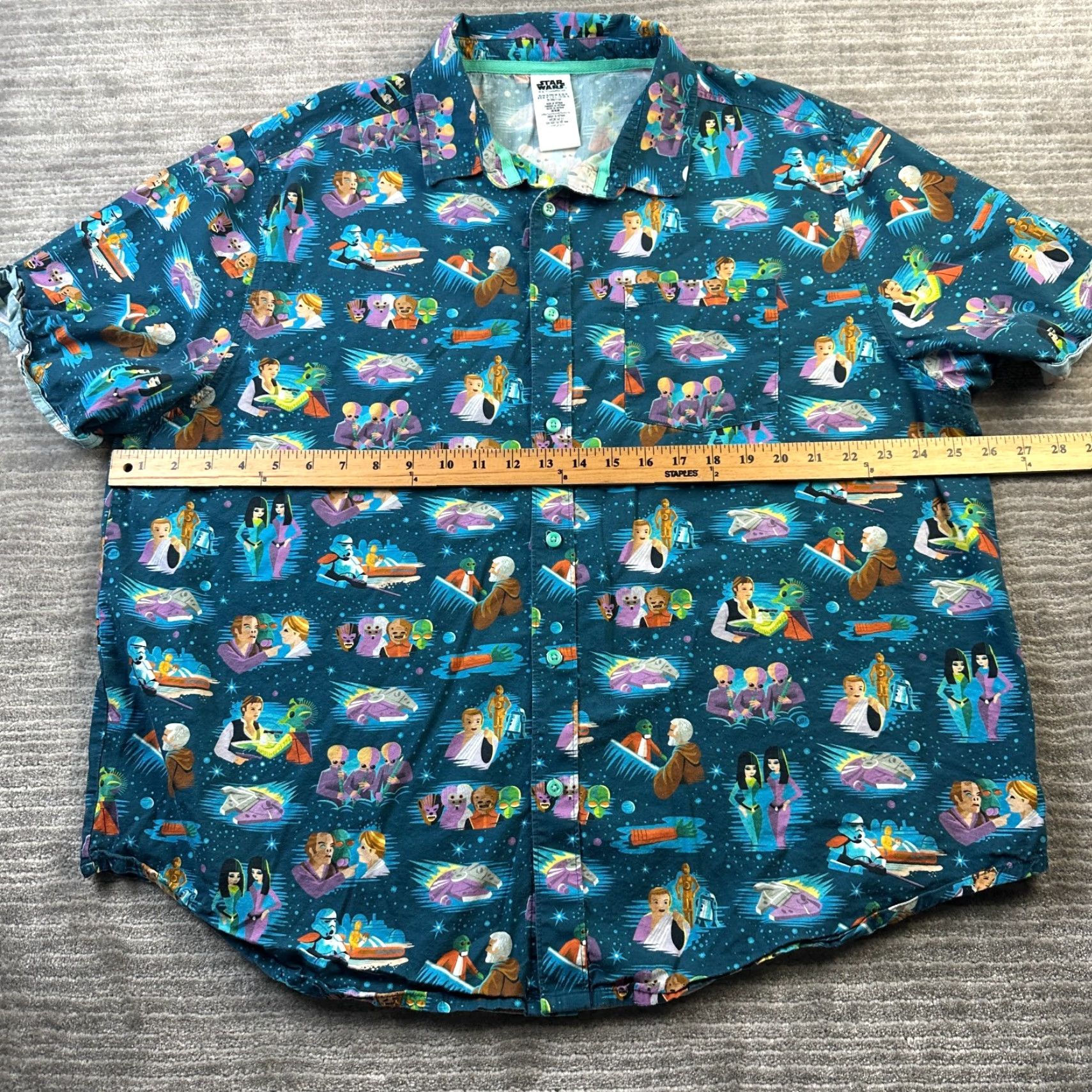 Disney Disney Star Wars Shirt Mens Extra Large Blue Cantina All Over Print Shirt Size US XL / EU 56 / 4 - 7 Thumbnail