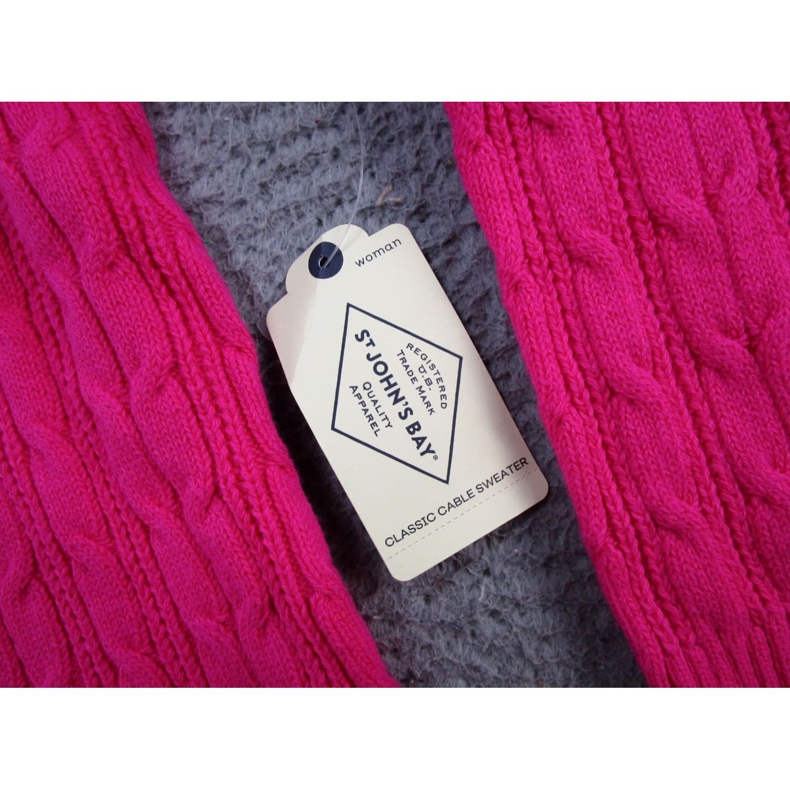 Vintage St. John's Bay Sweater Pullover Womens Pink Cable Knit 3X Plus Size Winter Fall Spring Body Knit Regular Wom en Girls Mens Size XXL / US 16-18 / IT 52-54 - 2 Thumbnail