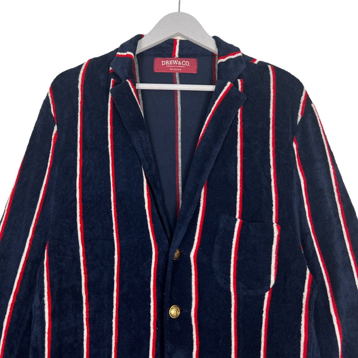 Other 🔥 DREW & CO ARTISAN STRIPE CARDIGAN BLAZER MADE IN ITALY Size US XXL / EU 58 / 5 - 3 Thumbnail